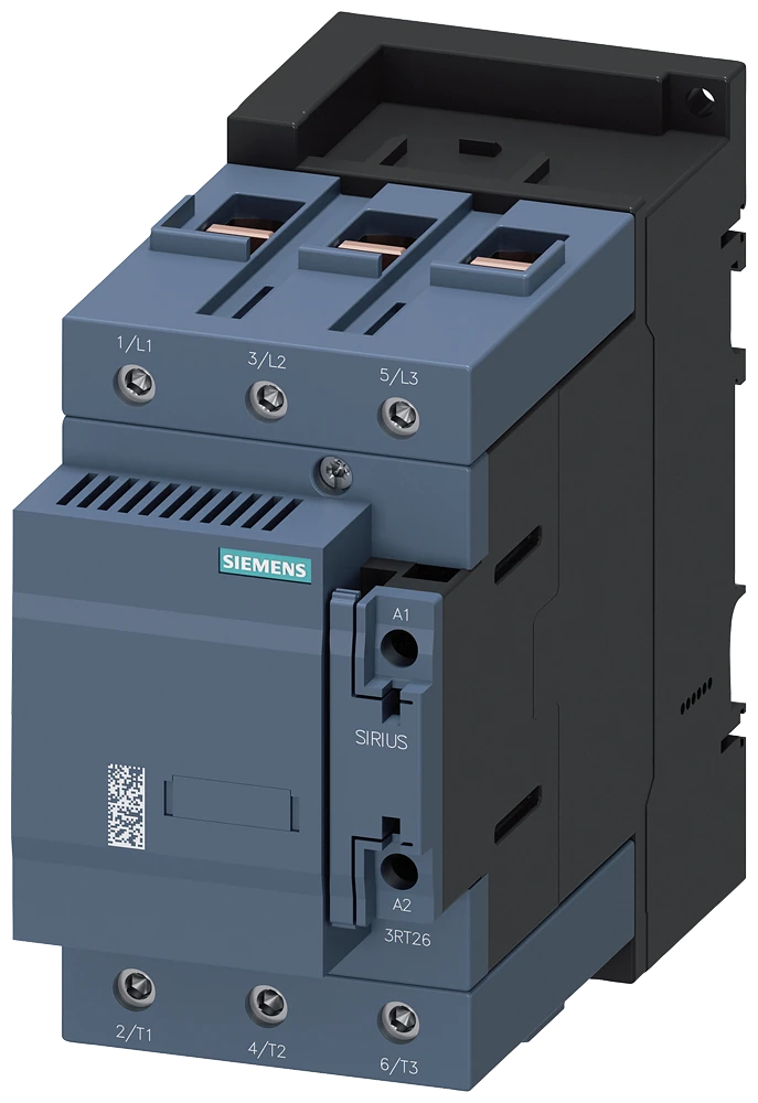 3RT2646-1AP03 Siemens capacitor contactor, AC-6b 100 kVAr, / 400 V, 3-pole, 230 V AC, 50 Hz, auxiliary contacts: 1 NO + 1 NC, screw terminal, size: S3