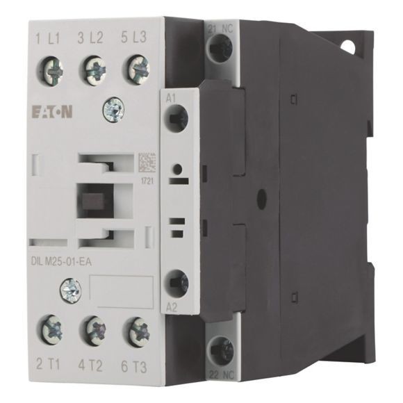 189915 DILM25-01-EA(230V50HZ,240V60HZ) - Contactor, 3 pole, 380 V 400 V 11 kW, 1 NC, 230 V 50 Hz, 240 V 60 Hz, AC operation, Screw terminals