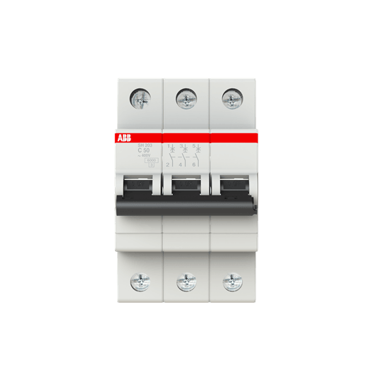 2CDS213001R0504 SH203-C50 Miniature Circuit Breaker - 3P - C - 50 A