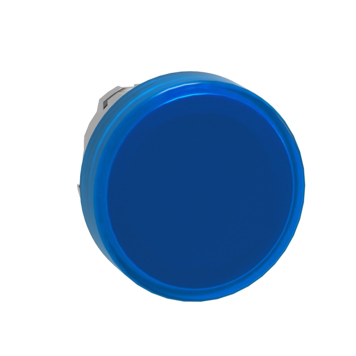 ZB4BV063 Head for pilot light, Harmony XB4, metal, blue, 22mm, universal LED, plain lens