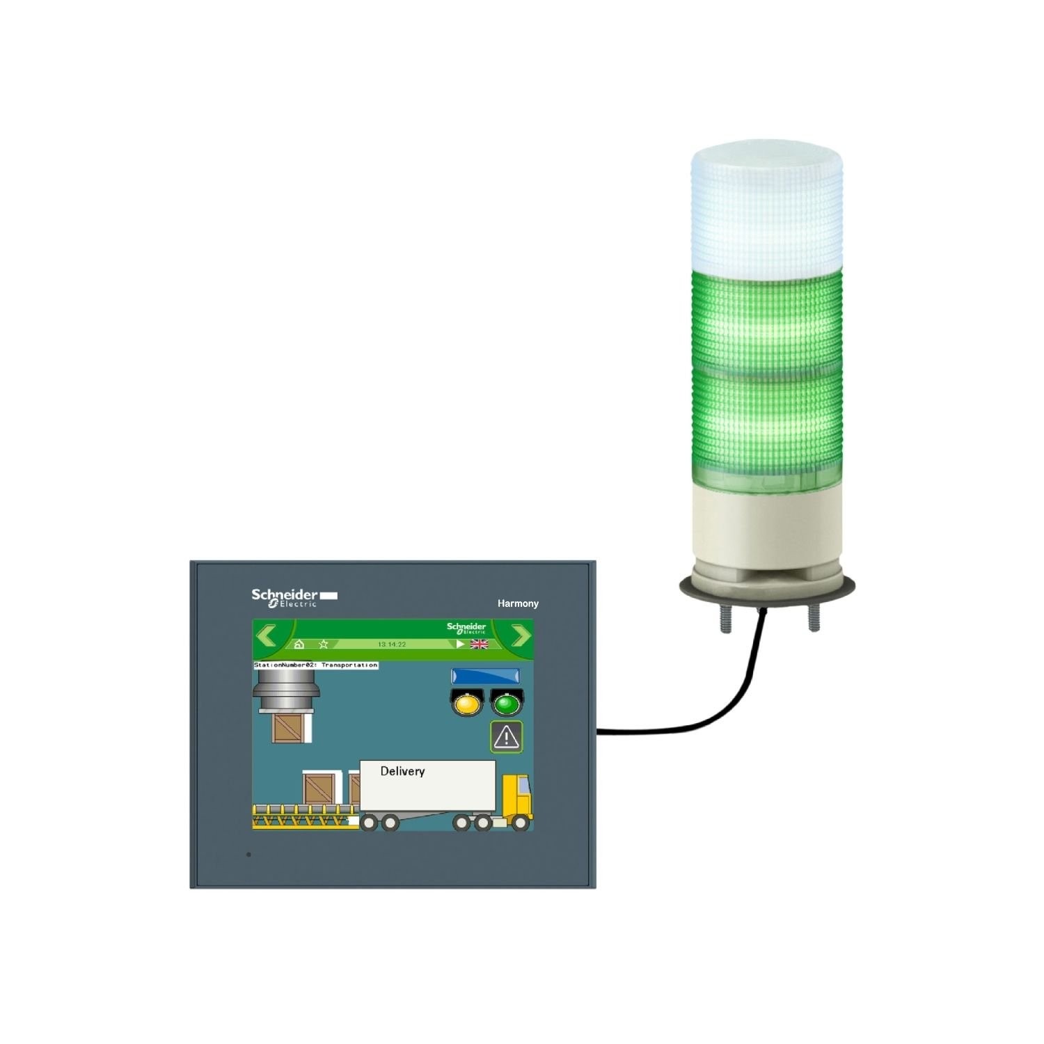 Schneider Electric XVGU3SWV Multi-color USB Programmable tower lights -60mm- steady/flashing LED-buzzer