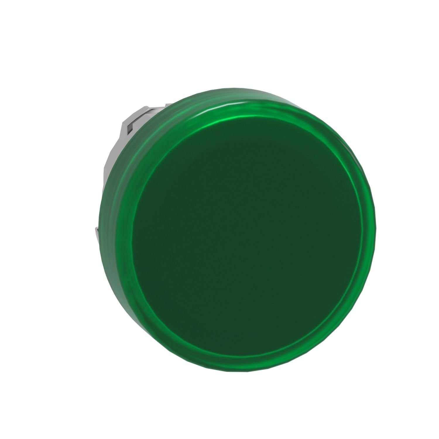 ZB4BV033 Head for pilot light, Harmony XB4, metal, green, 22mm, universal LED, plain lens