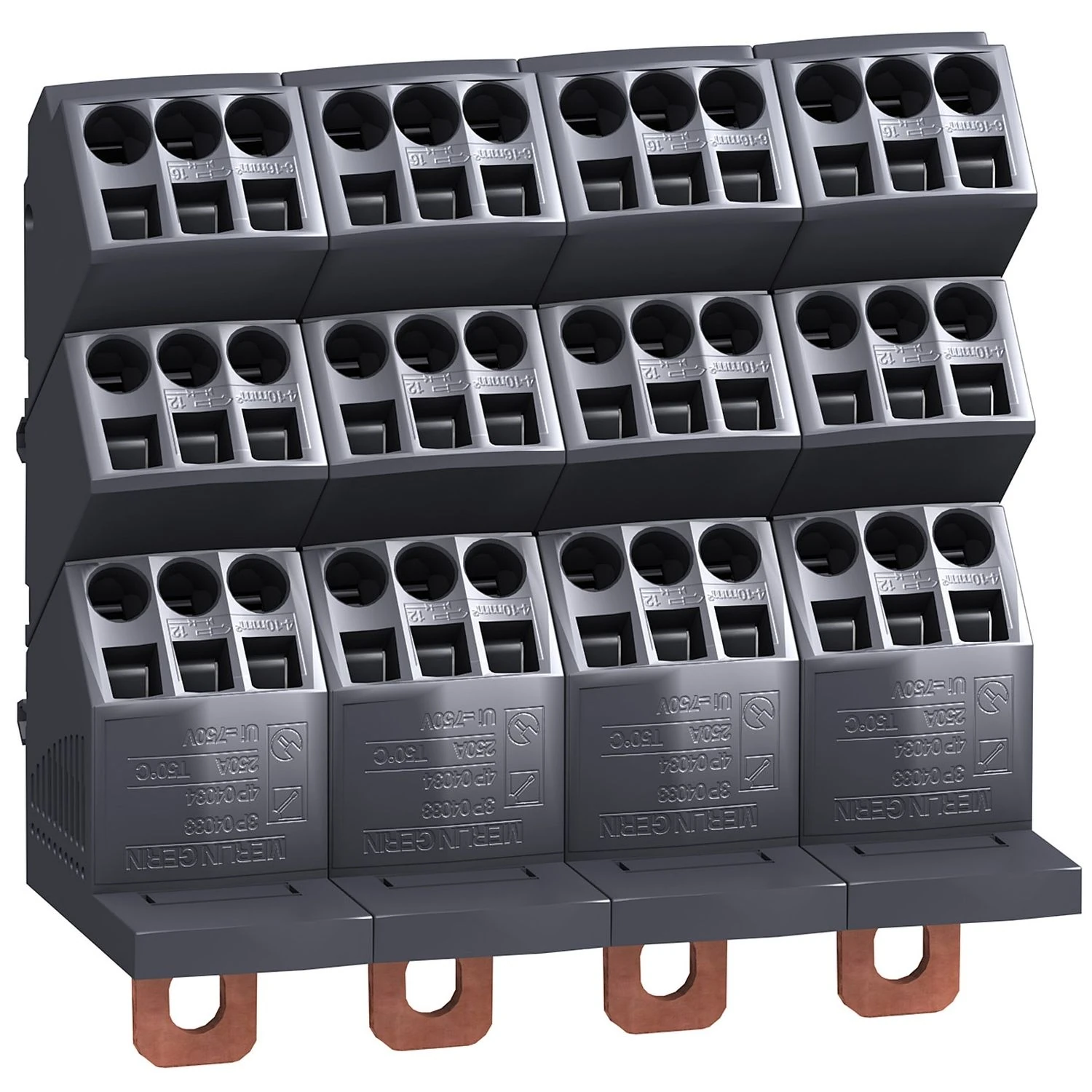 04034 Schneider Electric LINERGY DP 4P D.BLK/COMPACT 250A 36HOLES