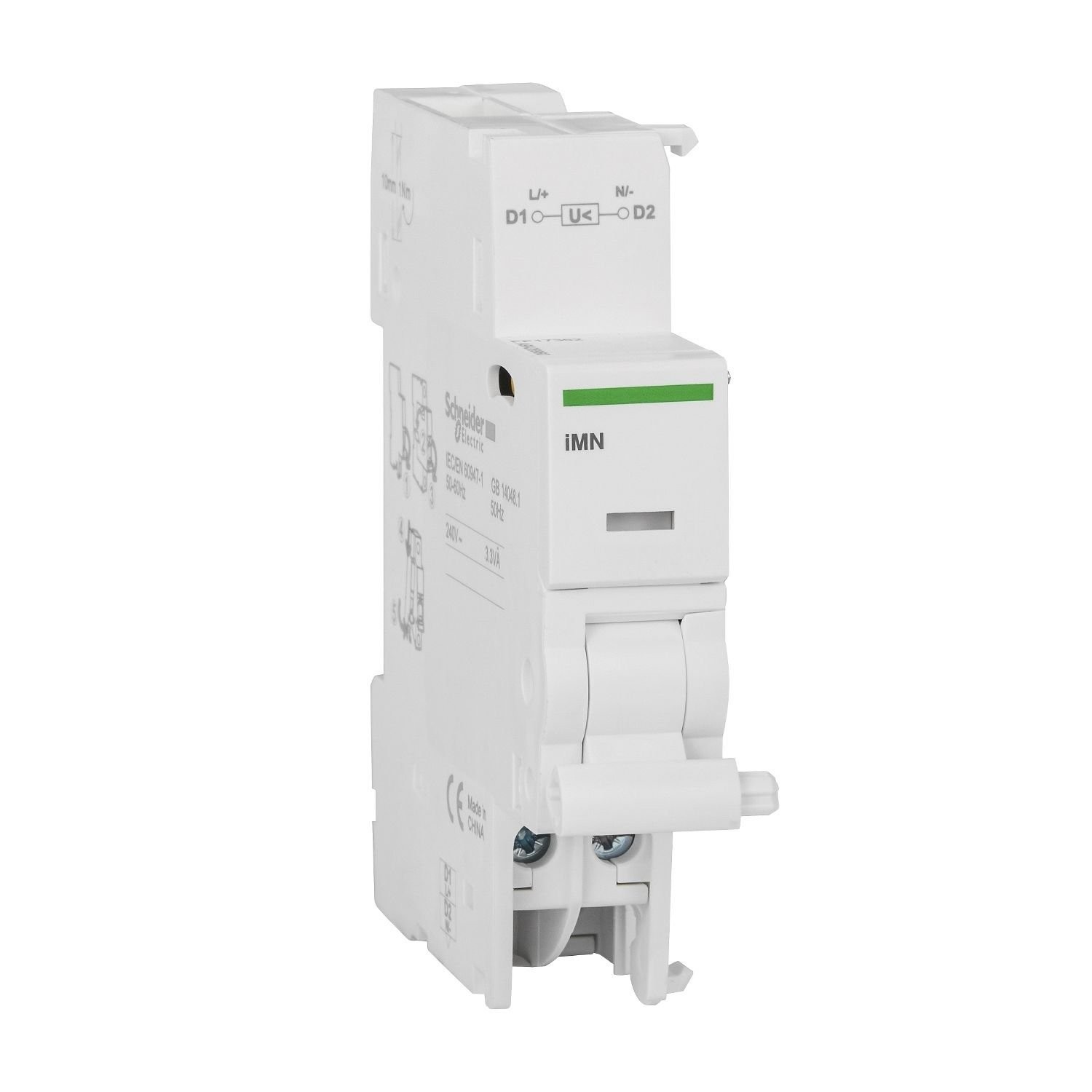 Schneider Electric A9A26960 undervoltage release, Acti9, iMN, voltage release, 220...240 V AC