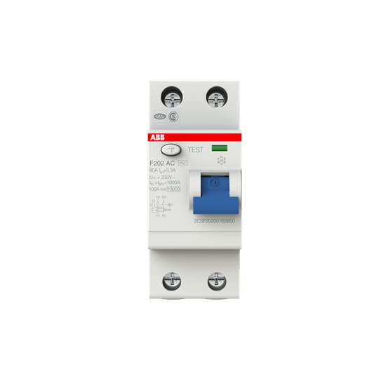 2CSF202001R3800 F202 AC-80/0.3 Residual Current Circuit Breaker