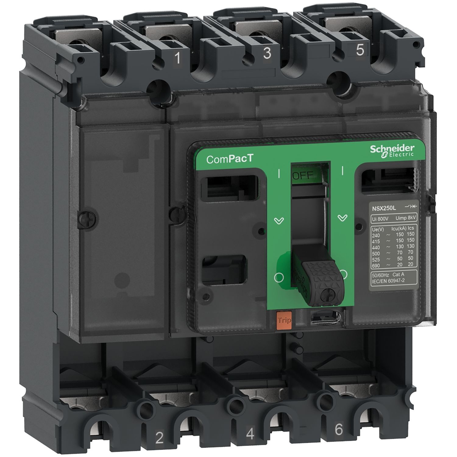 Schneider C10N4 NSX100N 50kA 4P 100A Kompakt Şalter Kasası