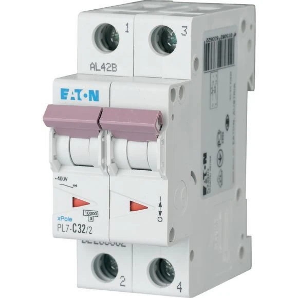 263362 PL7-C32/2 - Miniature circuit breaker (MCB), 32 A, 2p, characteristic: C