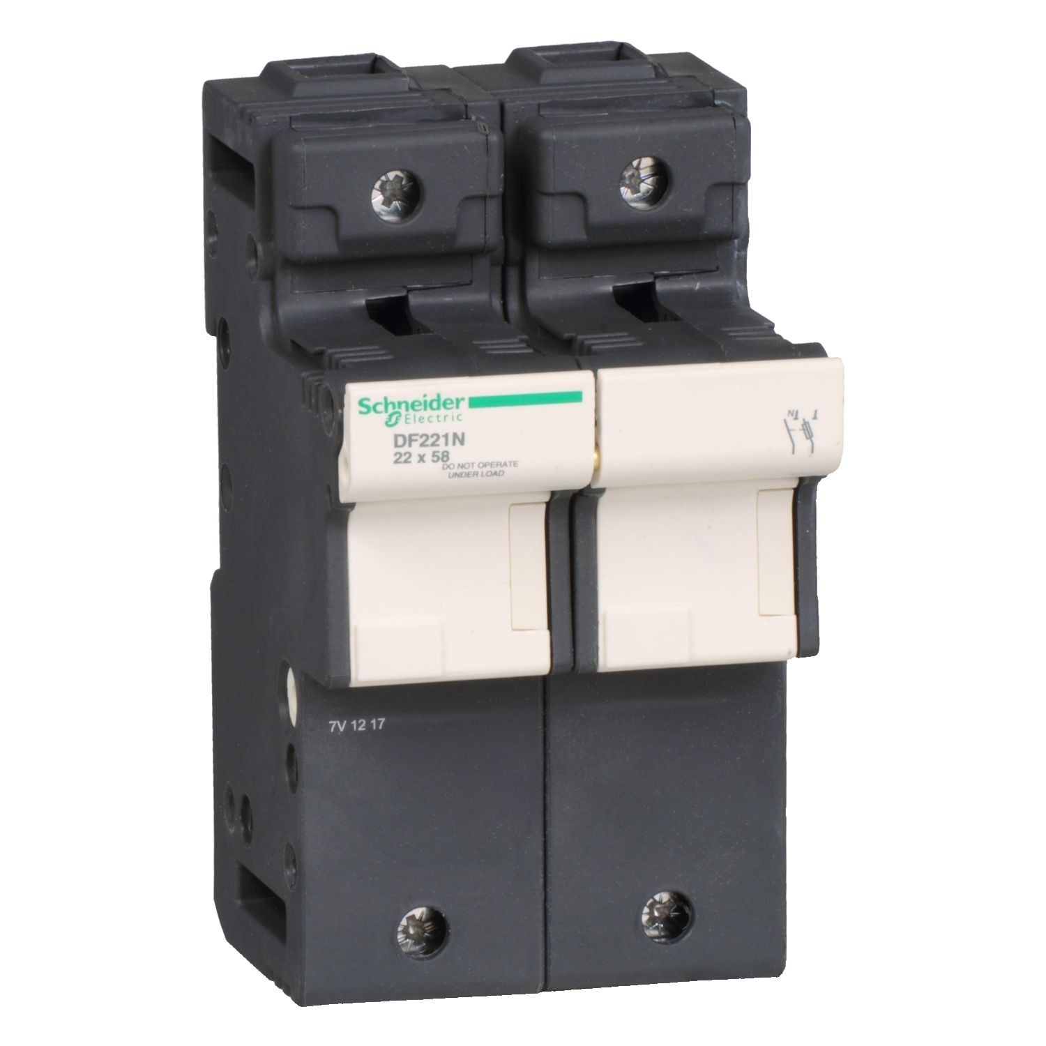 DF221N Fuse carrier, TeSys DF, 1P+N, 125A, 690VAC, fuse size 22x58mm, with tubular link