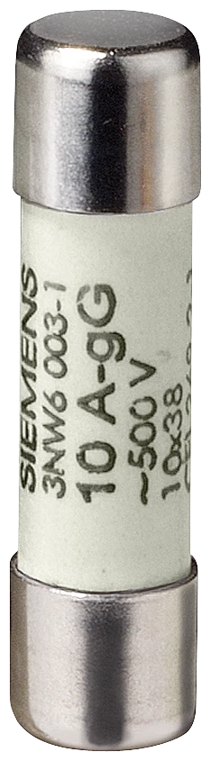 3NW6001-1 Siemens SENTRON, fusible cylindrique, 10 x 38 mm, 6 A, gG, Un CA : 500 V