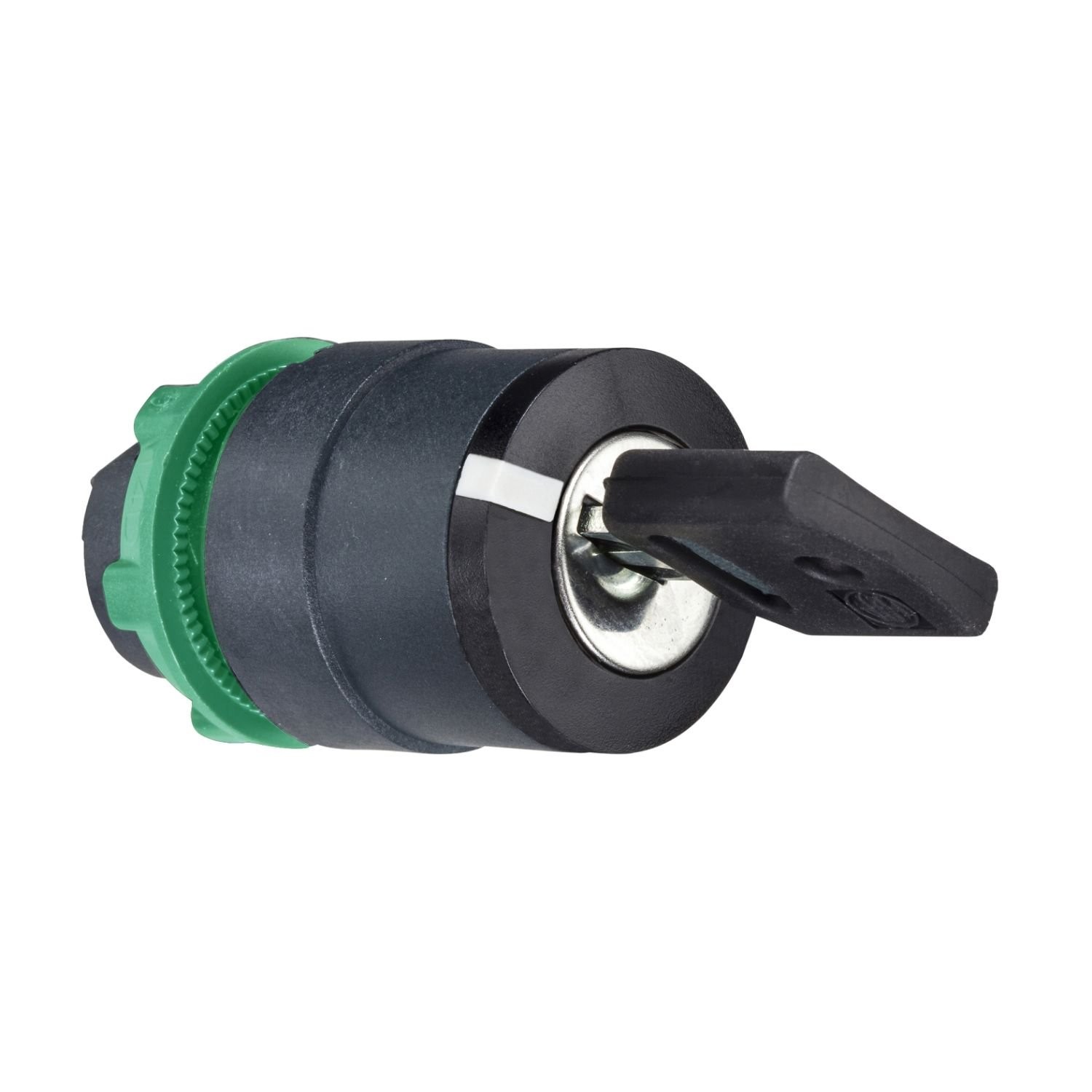 ZB5AG2 Key selector switch head, Harmony XB5, plastic, black, 22mm, key 455, 2 positions, stay put