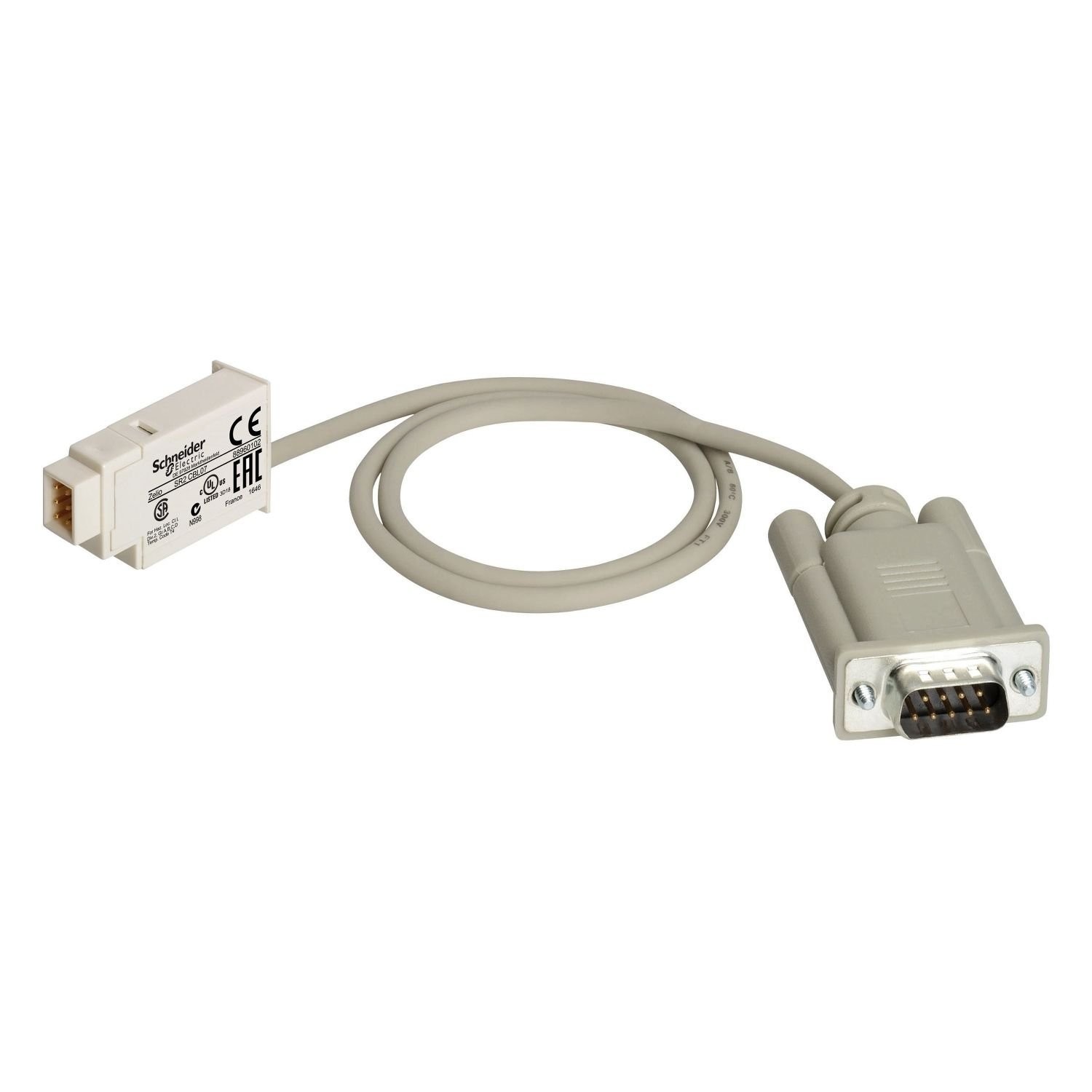 Schneider Electric SR2CBL07 SUB D 9 pin modem connecting cable, for smart relay Zelio Logic, 0.5 m