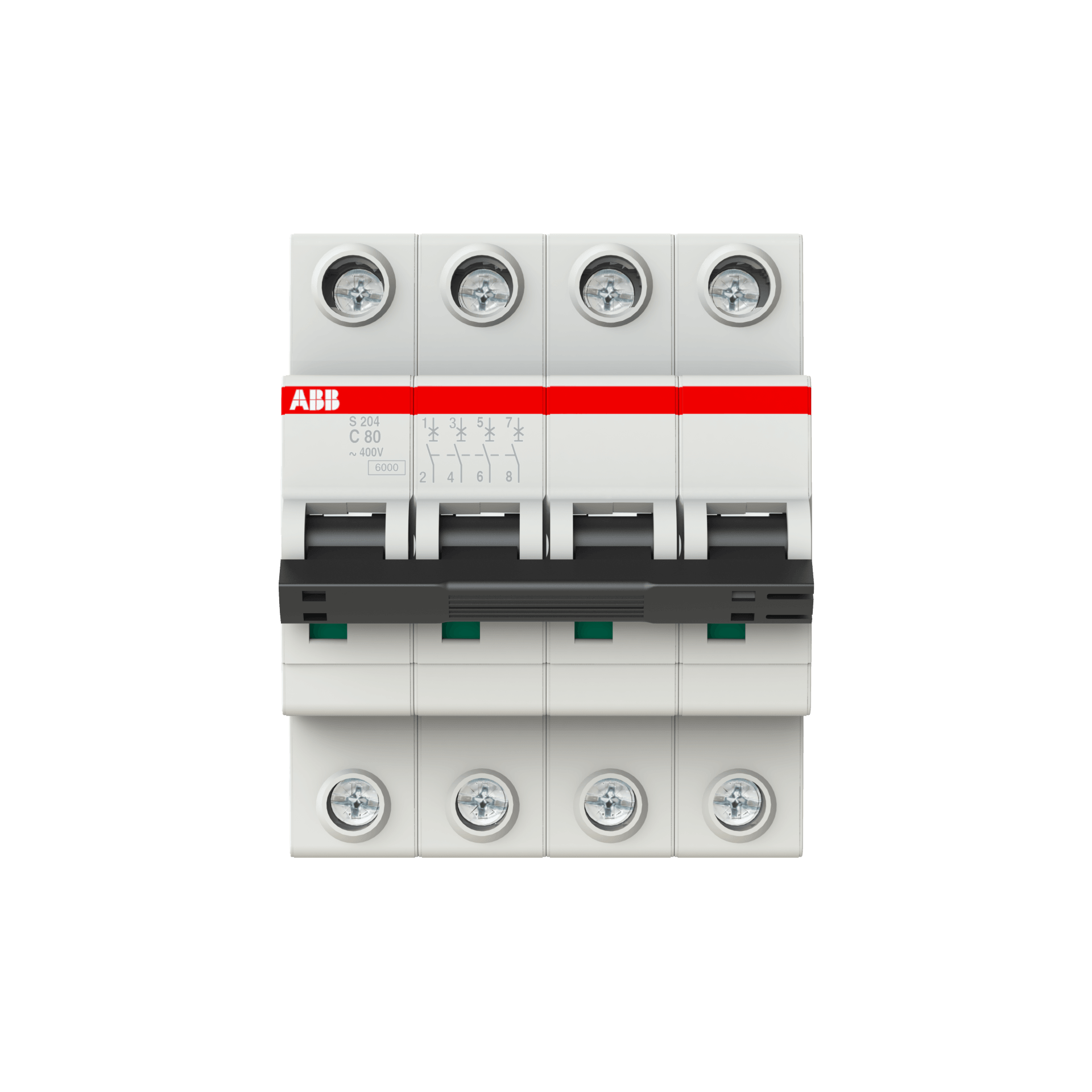 2CDS254001R0804 S204-C80 Miniature Circuit Breaker - 4P - C - 80 A