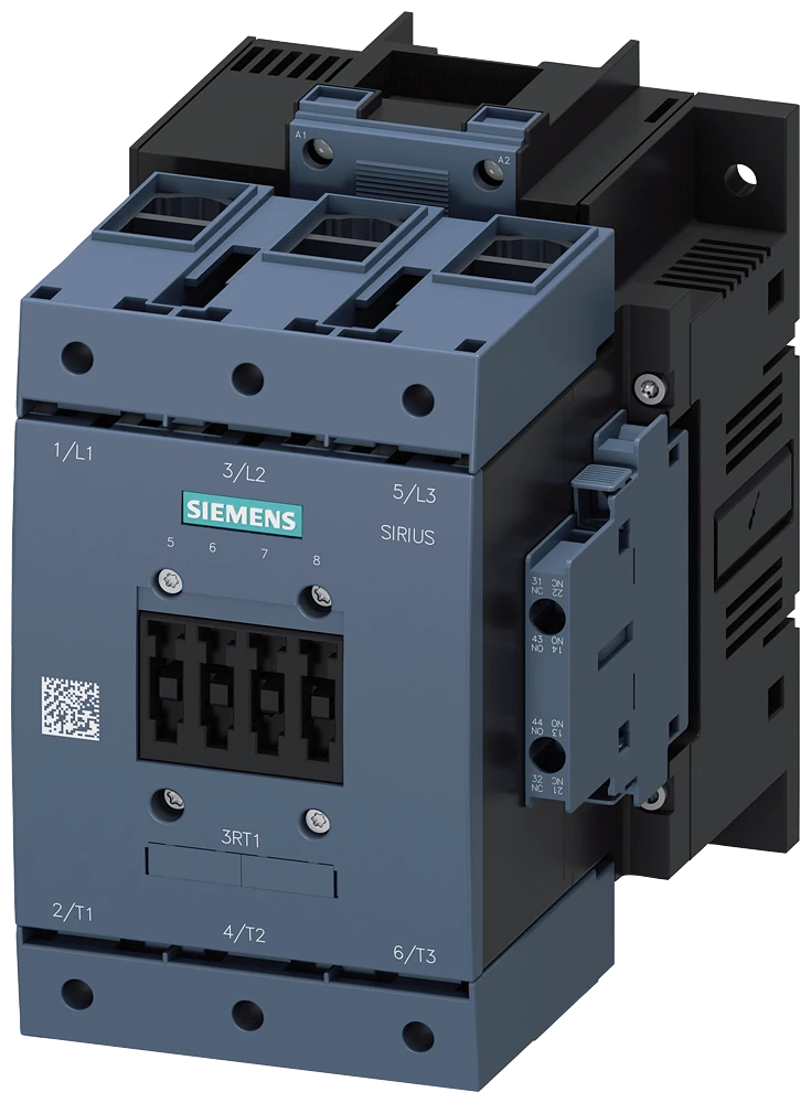 3RT1054-1AP36 power contactor, AC-3e/AC-3 115 A, 55 kW / 400 V, AC (50-60 Hz) / DC Uc: 220-240 V 3-pole, auxiliary contacts 2 NO + 2 NC drive: conventional main circuit: box terminal control and auxiliary circuit: screw terminal
