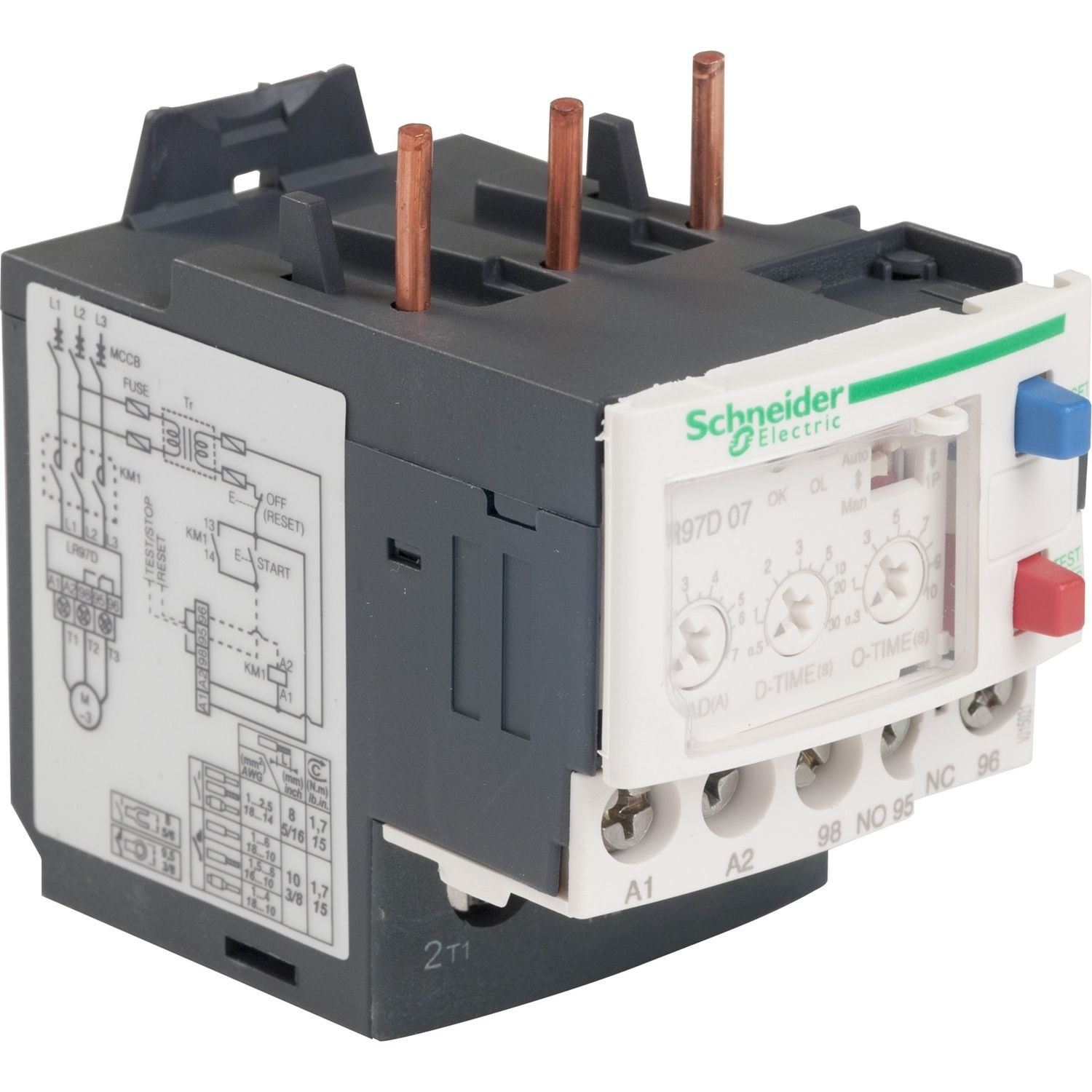 LR97D07M7 Electronic overcurrent relay, TeSys LR97D, 200 to 240VAC, 1.2 to 7A, 1C/O