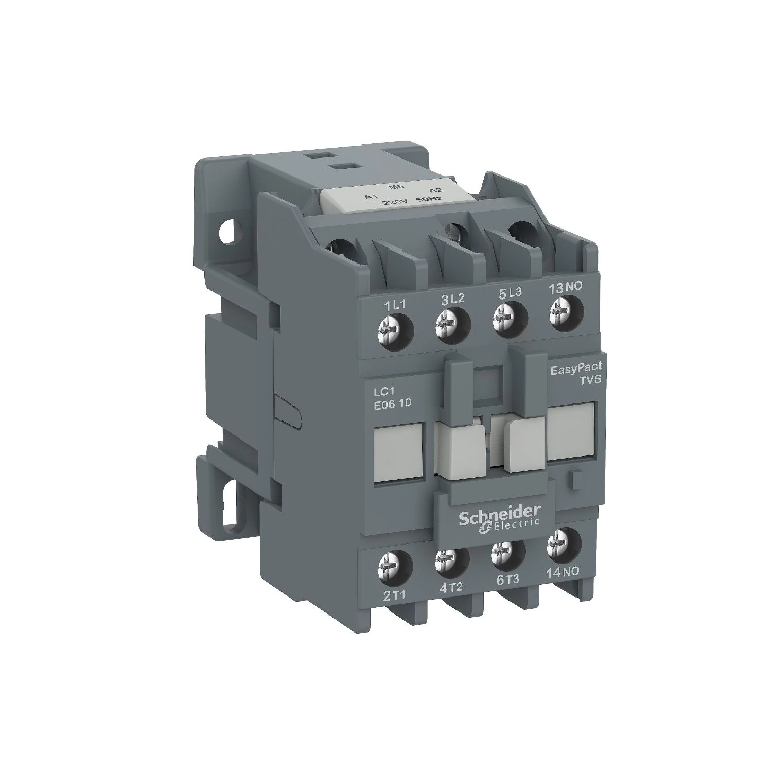 LC1E0601M5 Contactor,Easy TeSys Control,LC1E,3P(3NO),AC-3/AC-3e,<=440V,6A,220V AC coil,50Hz,1NC auxiliary contact