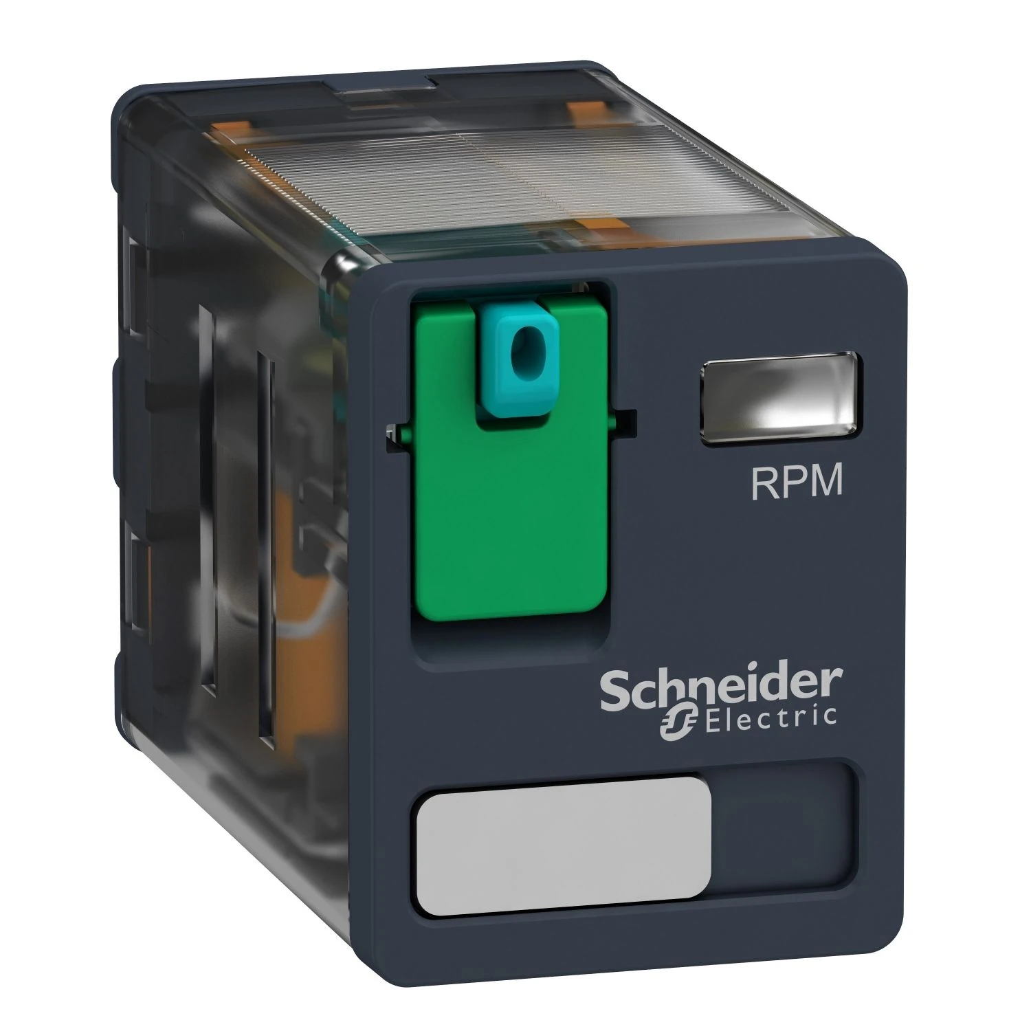 RPM21BD Schneider Electric plug-in relay, Harmony electromechanical relays, 15A, 2CO, lockable test button, 24V DC