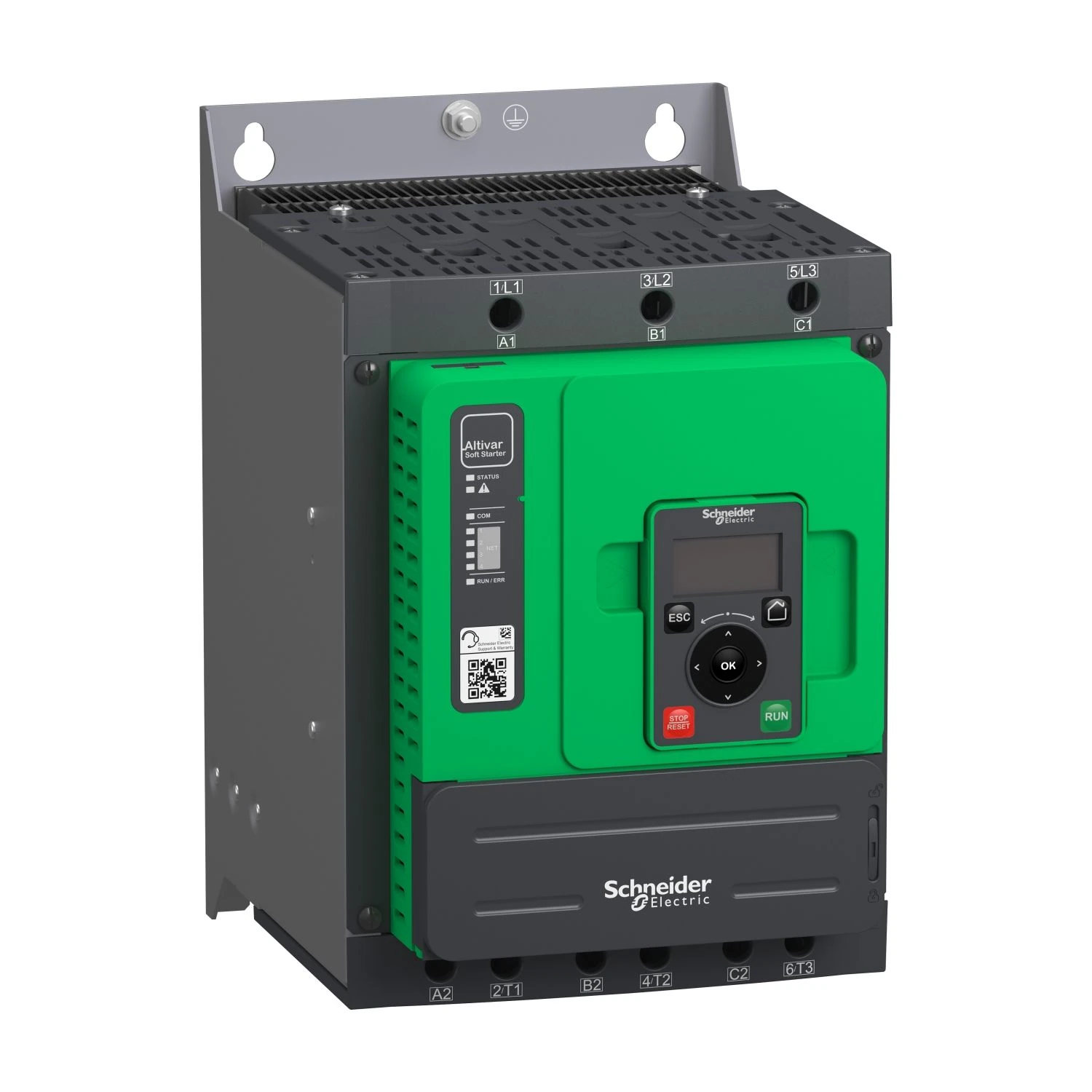 ATS480C11Y Schneider Electric Soft starter, Altistart 480, 110A, 208 to 690V AC, control supply 110 to 230V AC