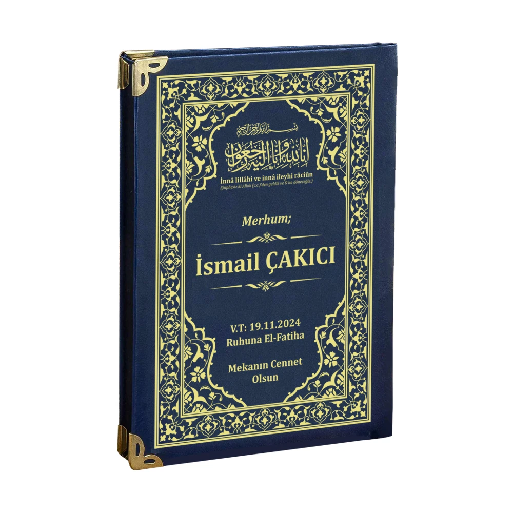 Lacivert Suni Deri Yasin Kitabı