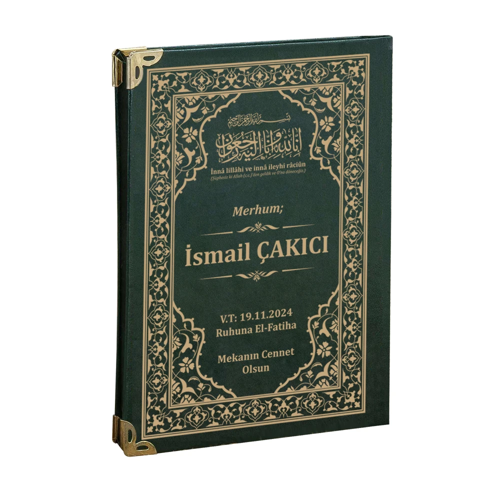 Yeşil Suni Deri Yasin Kitabı