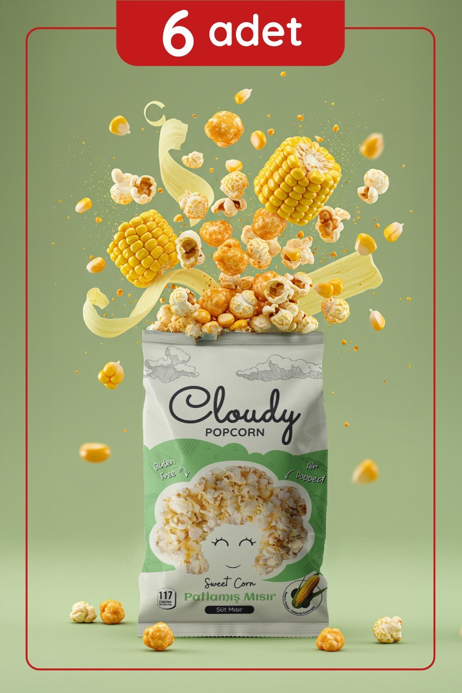 Popcorn Süt Mısır Patlamış Mısır 35 gr X6 Adet