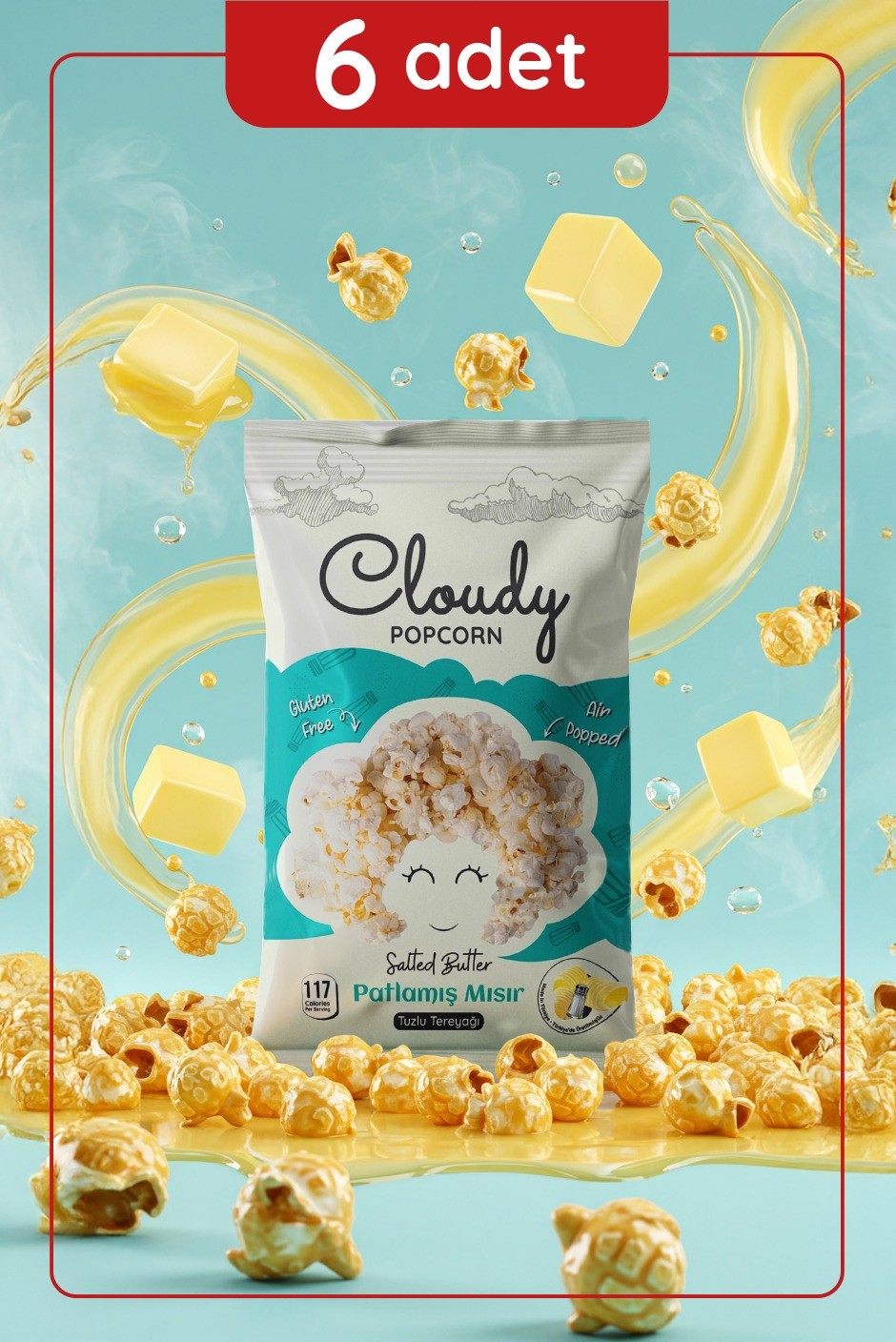 Popcorn Tuzlu Tereyağı Patlamış Mısır 35 gr X6 Adet