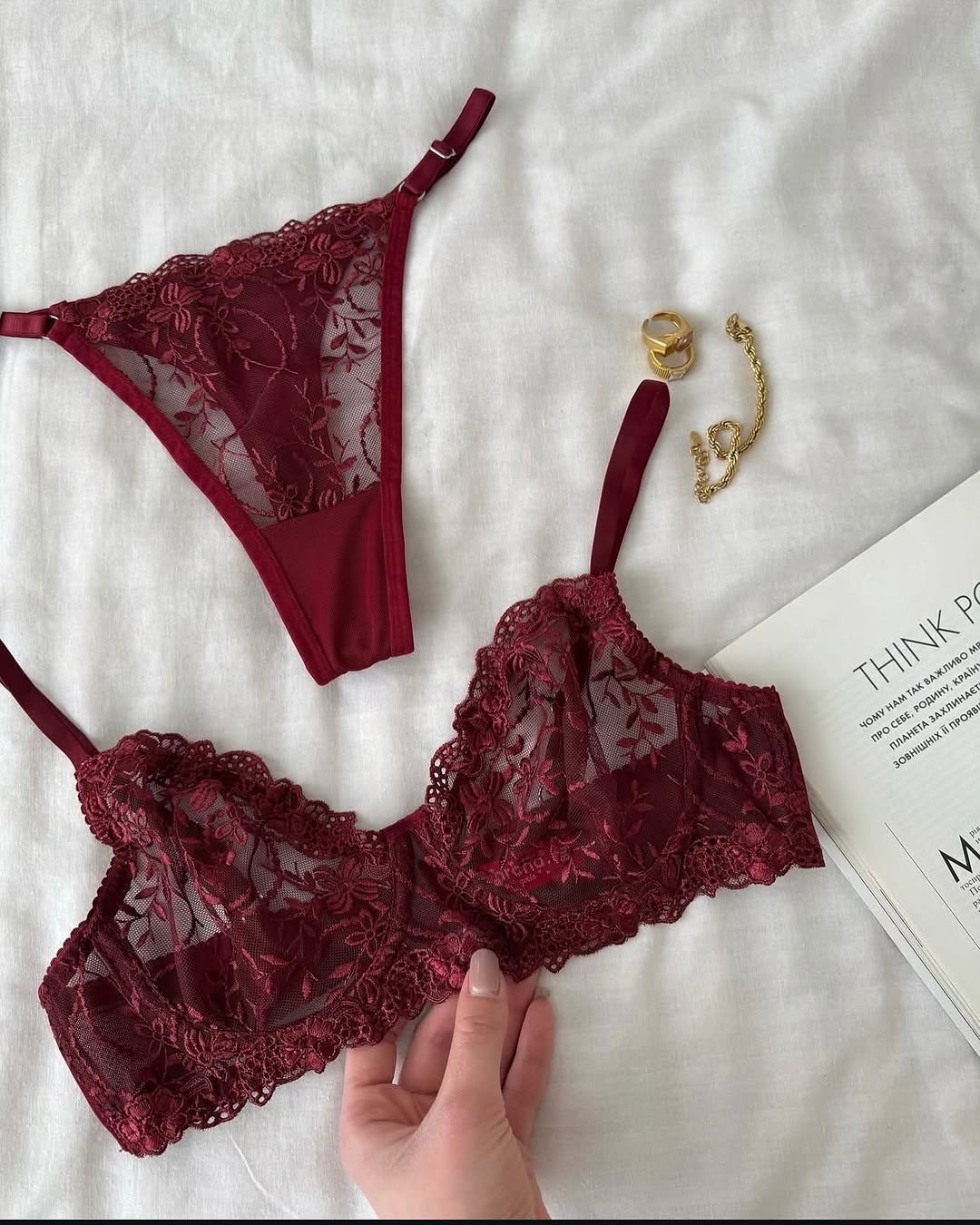 Alya Bordo Bra Takım