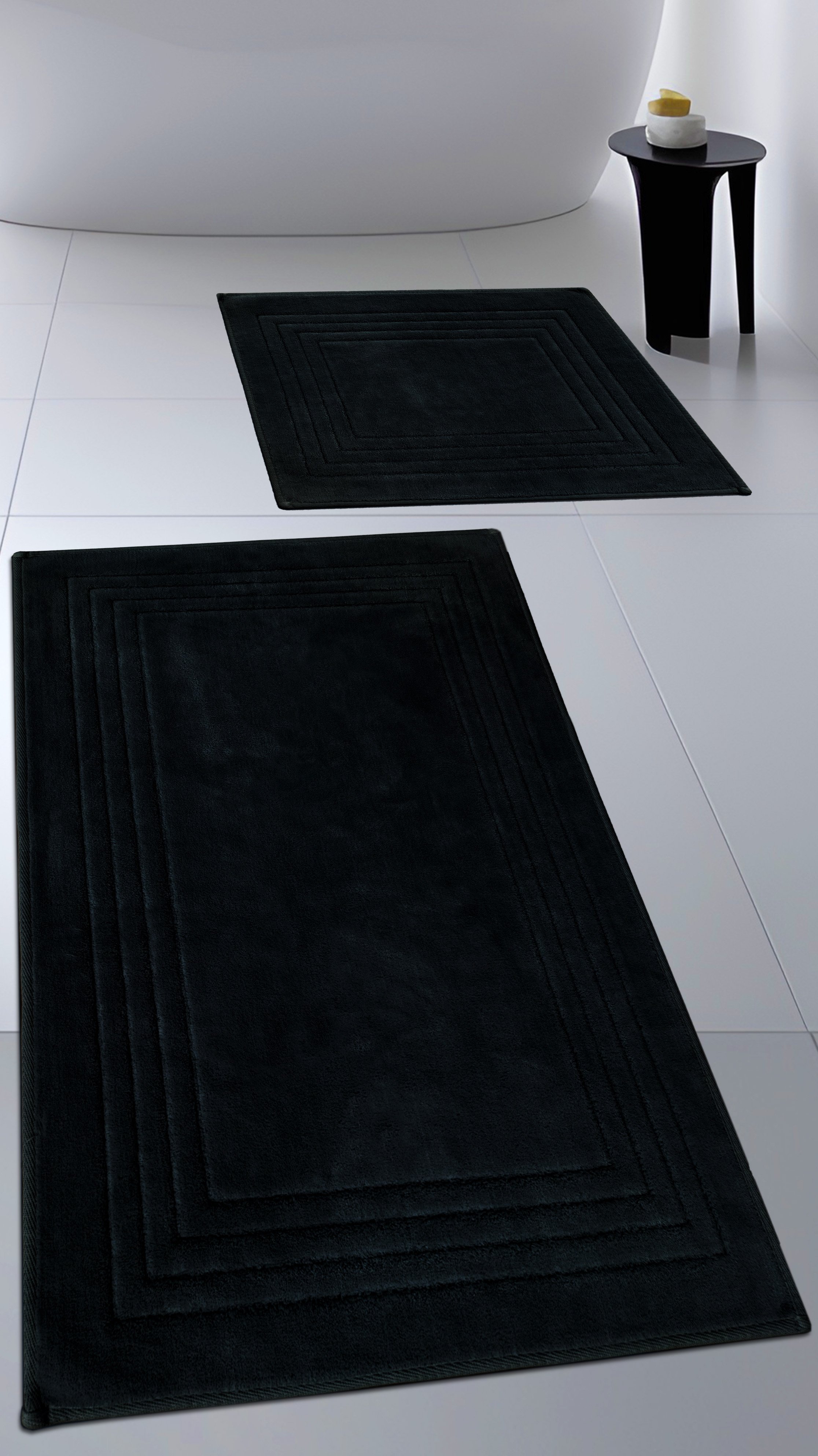 Pamuk Dokuma Su Emici Banyo Paspas Seti, Banyo Halısı VERA 2 Li Set 60x100 - 60x50 CM