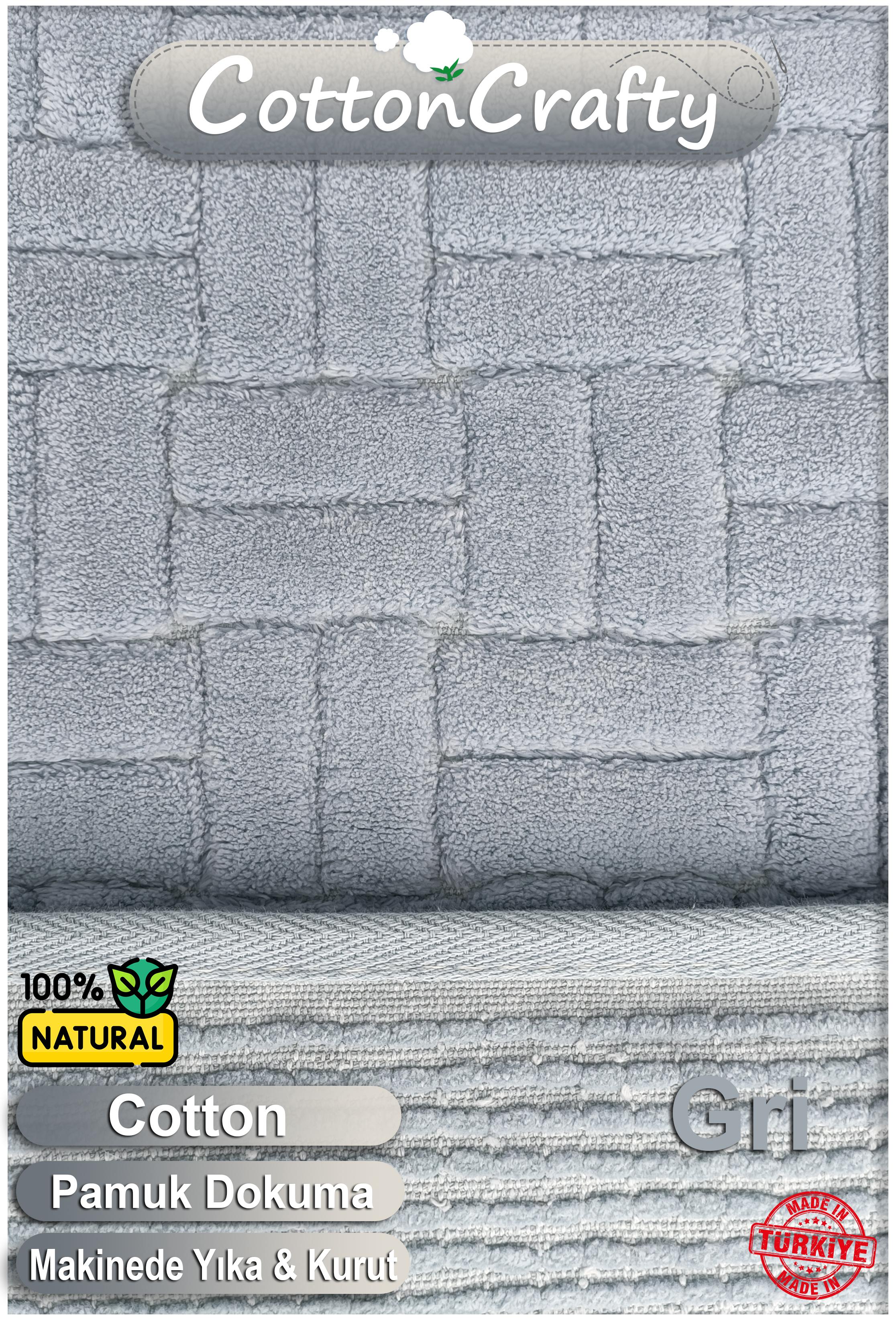 Geleneksel Pamuklu Dokuma,Tafting, Su Emici, El Yapımı, Banyo Paspas Seti, Banyo Halısı, DOMİNOMOSS 2'li Klozet Takım, 60x100 - 60x50 cm
