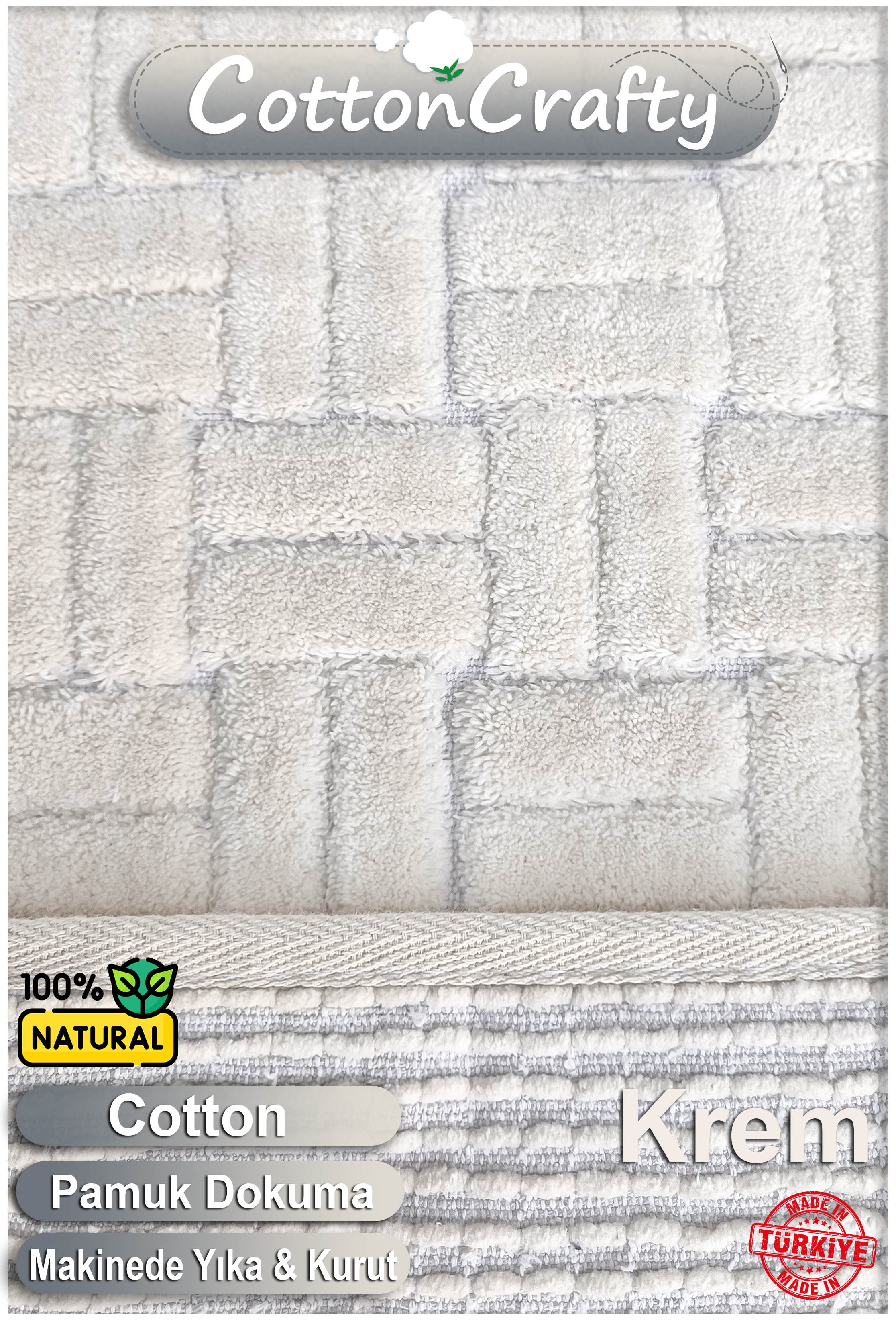 Geleneksel Pamuklu Dokuma,Tafting, Su Emici, El Yapımı, Banyo Paspas Seti, Banyo Halısı, DOMİNOMOSS 2'li Klozet Takım, 60x100 - 60x50 cm