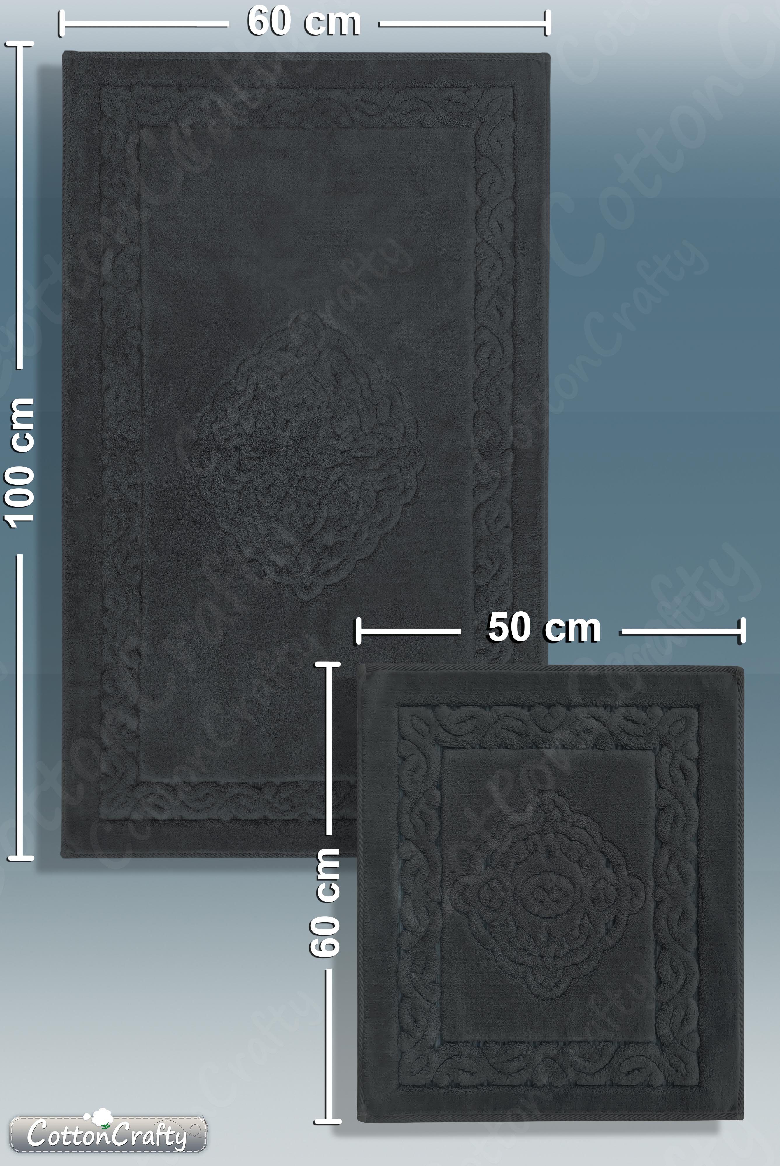 Pamuk Dokuma Su Emici Banyo Paspas Seti, Banyo Halısı, Victoria 2 Li Klozet takım 60x100 - 60x50