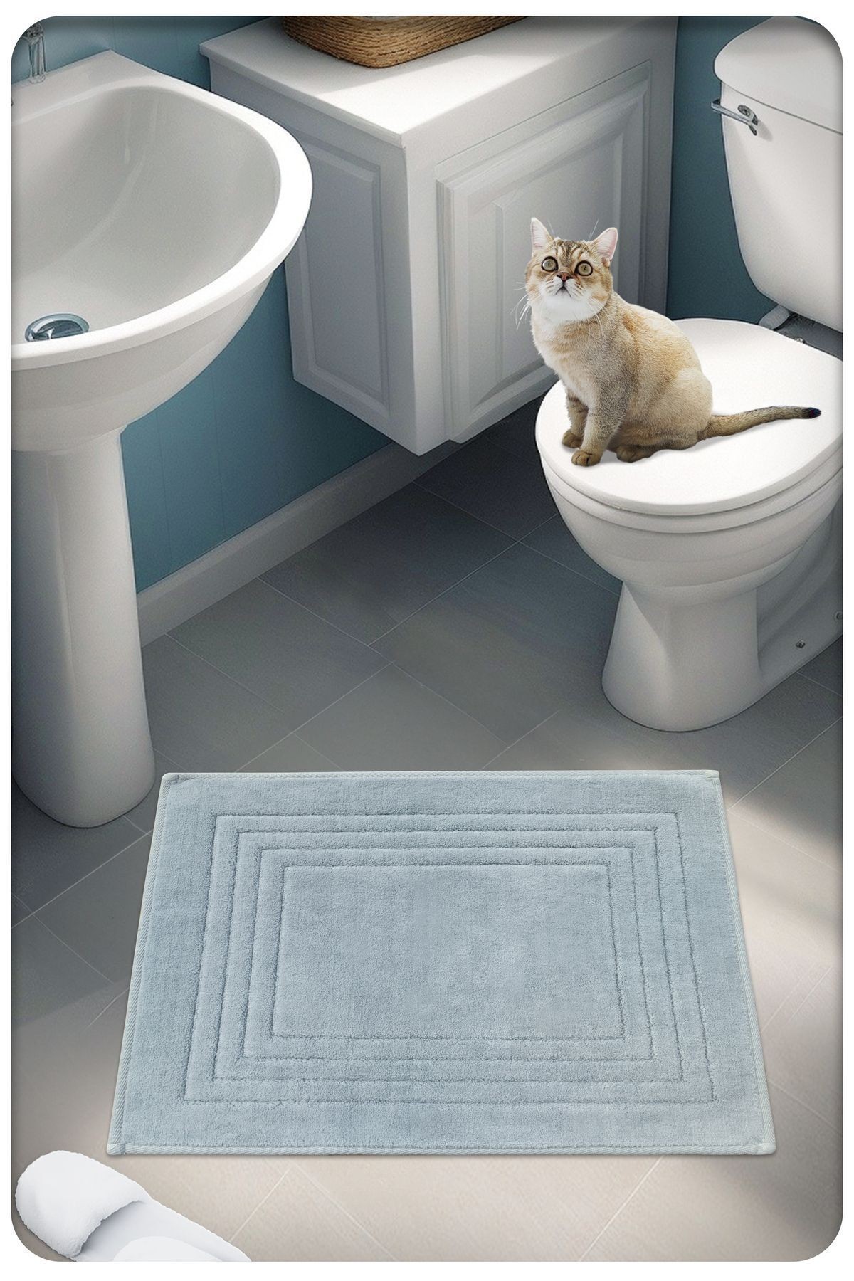 Pamuk Dokuma Su Emici Banyo Paspası VERA 60x50 Cm