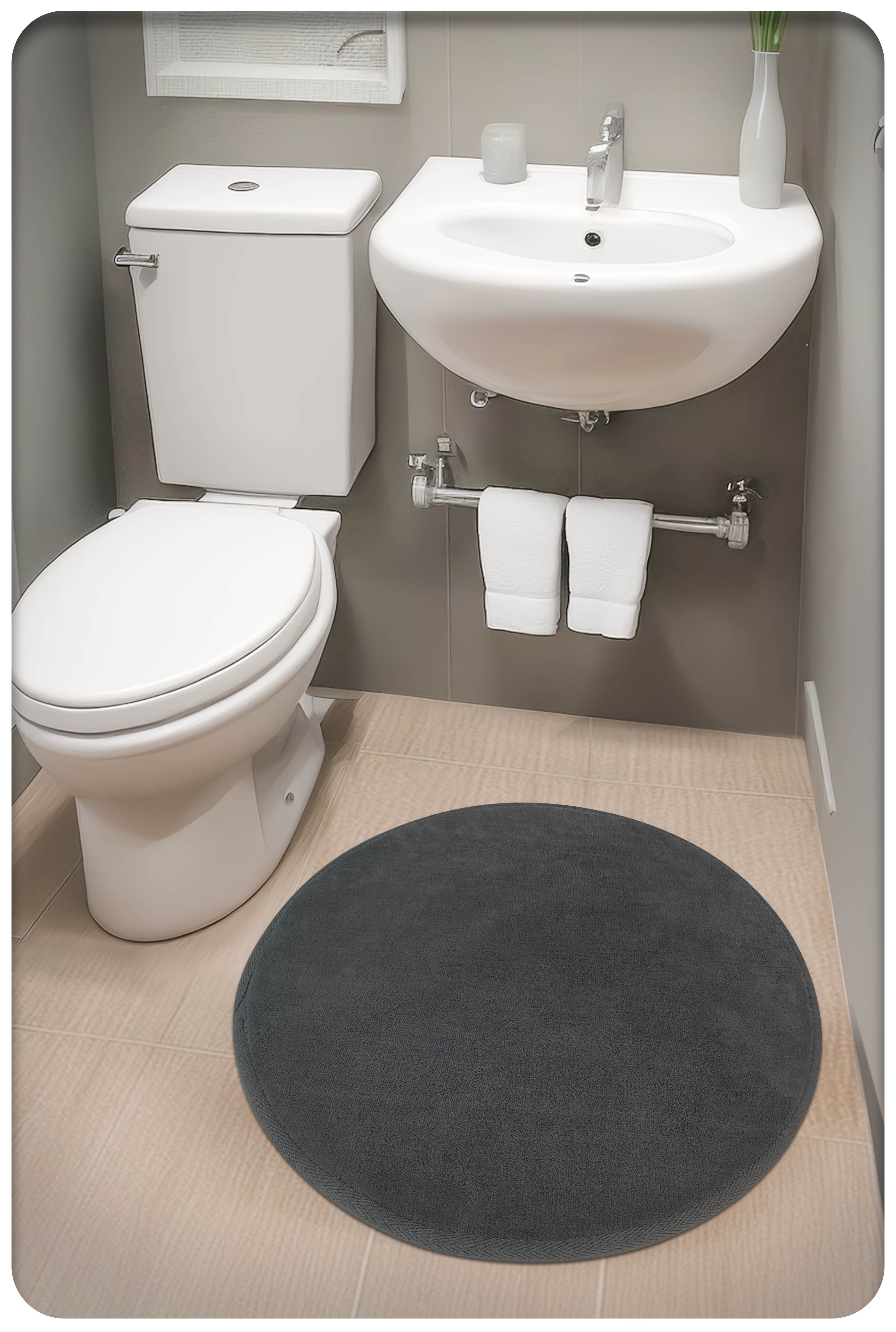 Pamuk Dokuma Su Emici Banyo Paspası, Banyo Halısı DÜZ, YUVARLAK 60X60 cm -100x100 cm
