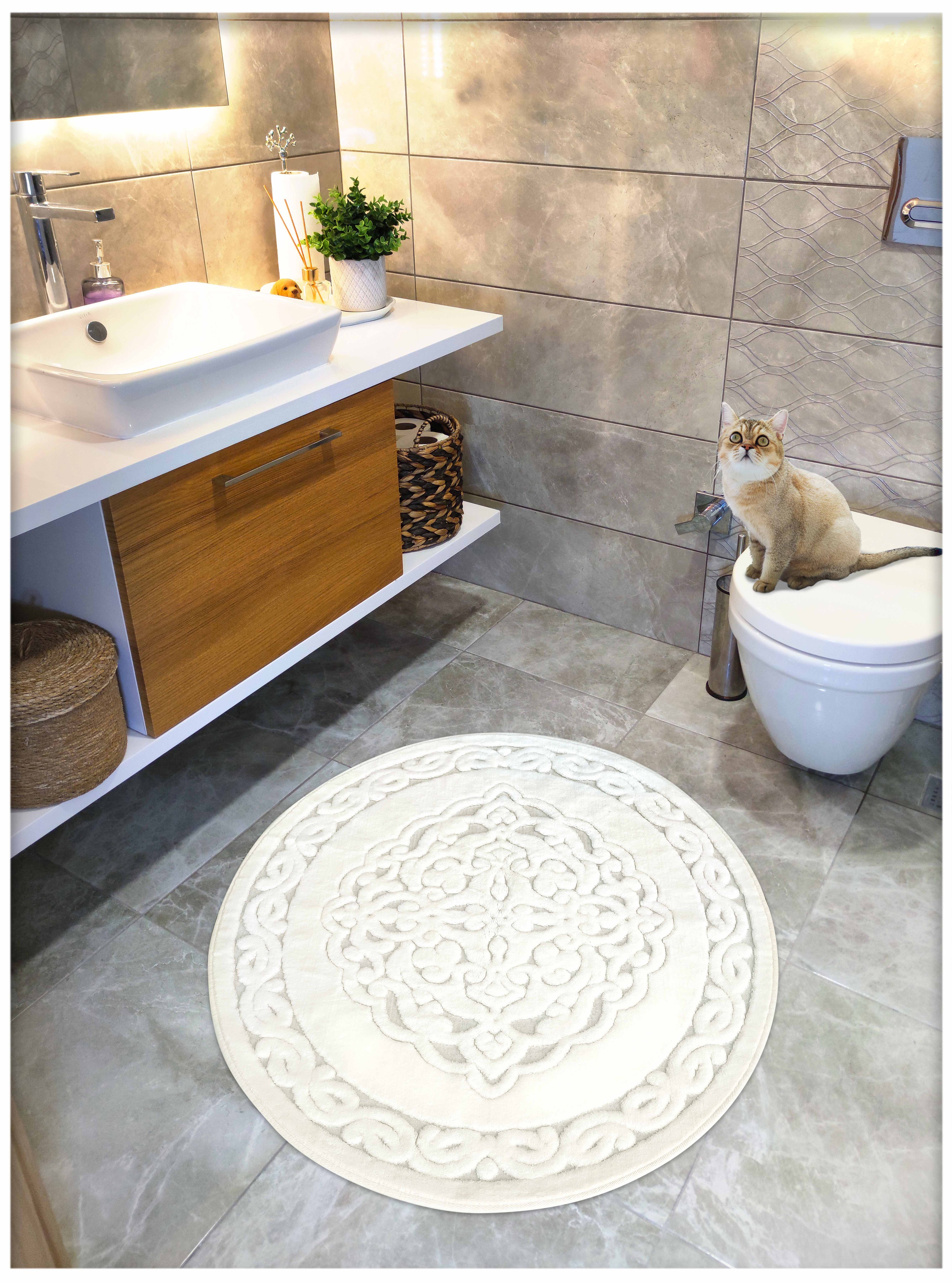 Pamuk Dokuma Su Emici Banyo Paspası, Banyo Halısı ROYAL 