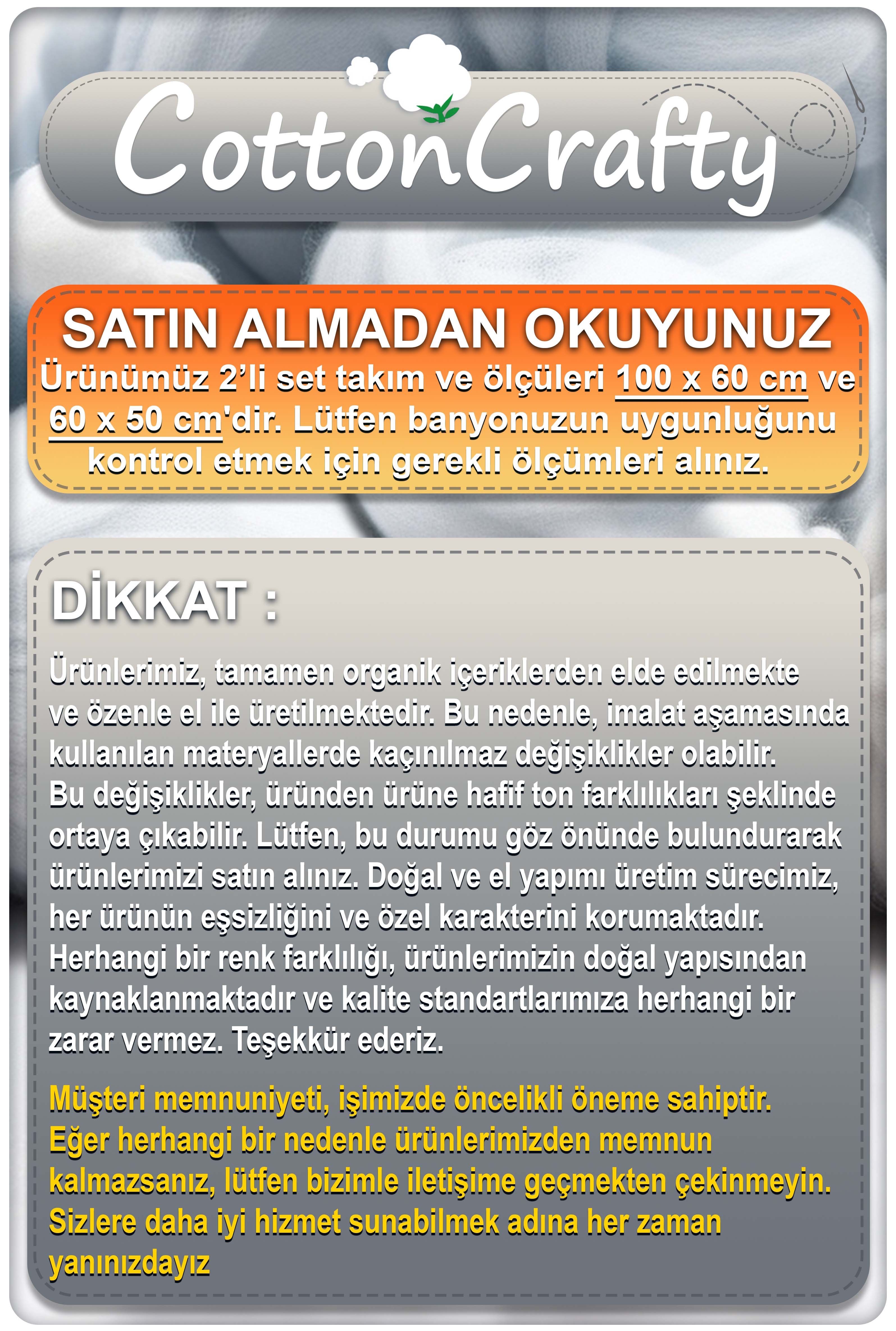 Pamuk Dokuma & Tafting Su Emici Banyo Paspas Seti, Banyo Halısı DOMİNOMOSS 2 Li Set 60x100 - 60x50 cm