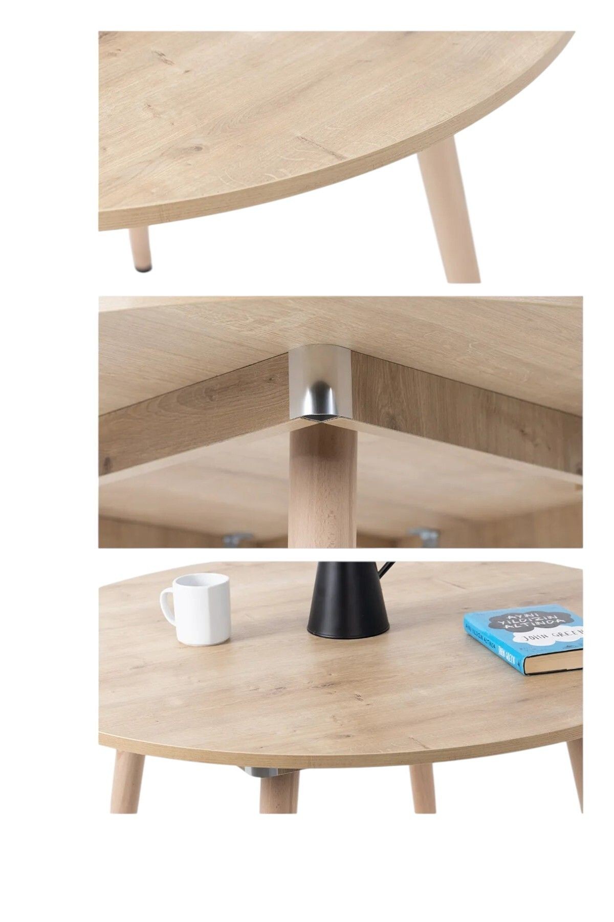 Bistro 100 Cm / Yuvarlak Mutfak Masası / Yuvarlak Yemek Masası / Meşe