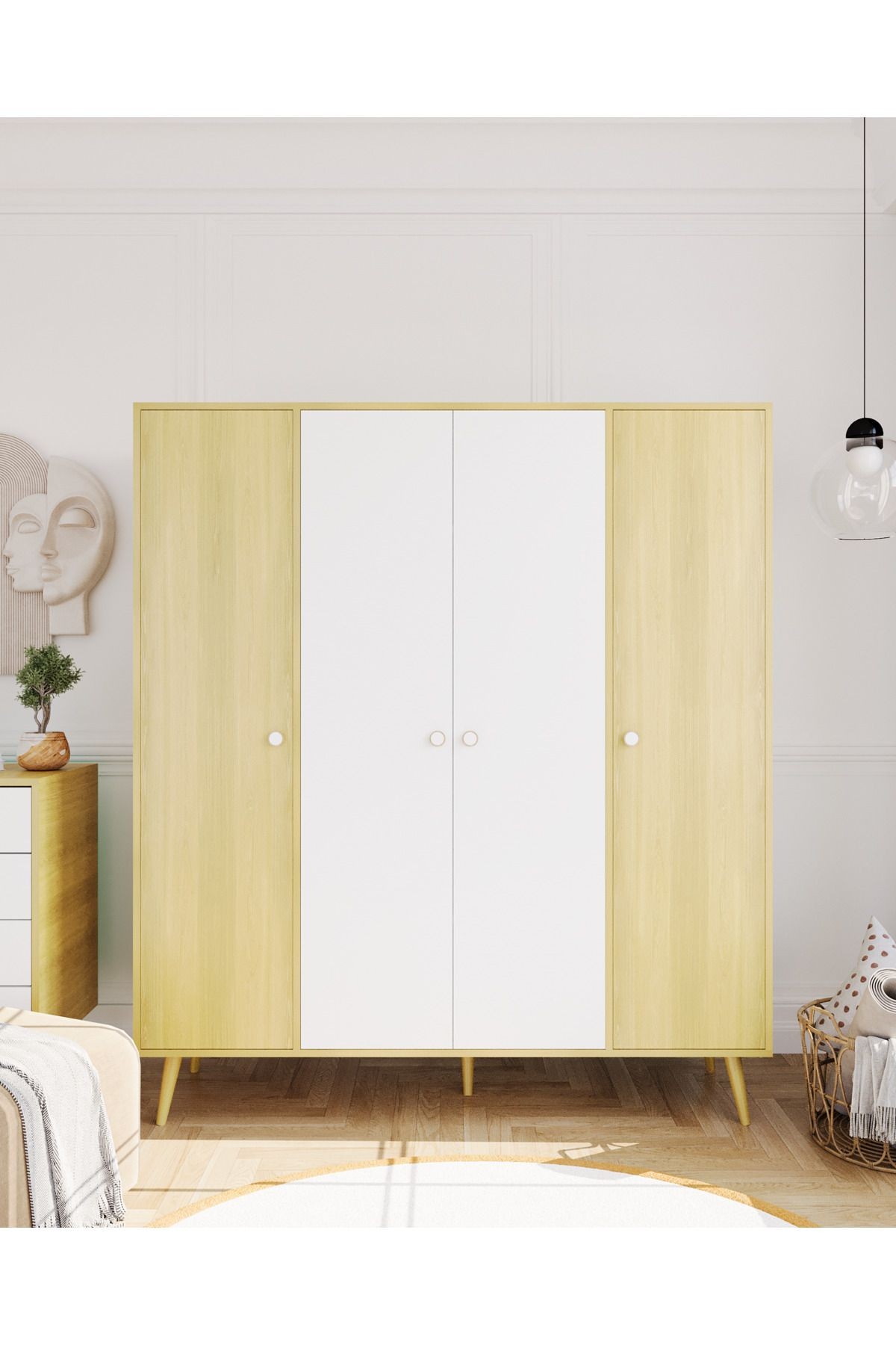 Milano Gardırop /elbise Dolabı Dört Kapaklı Dolap 160cm