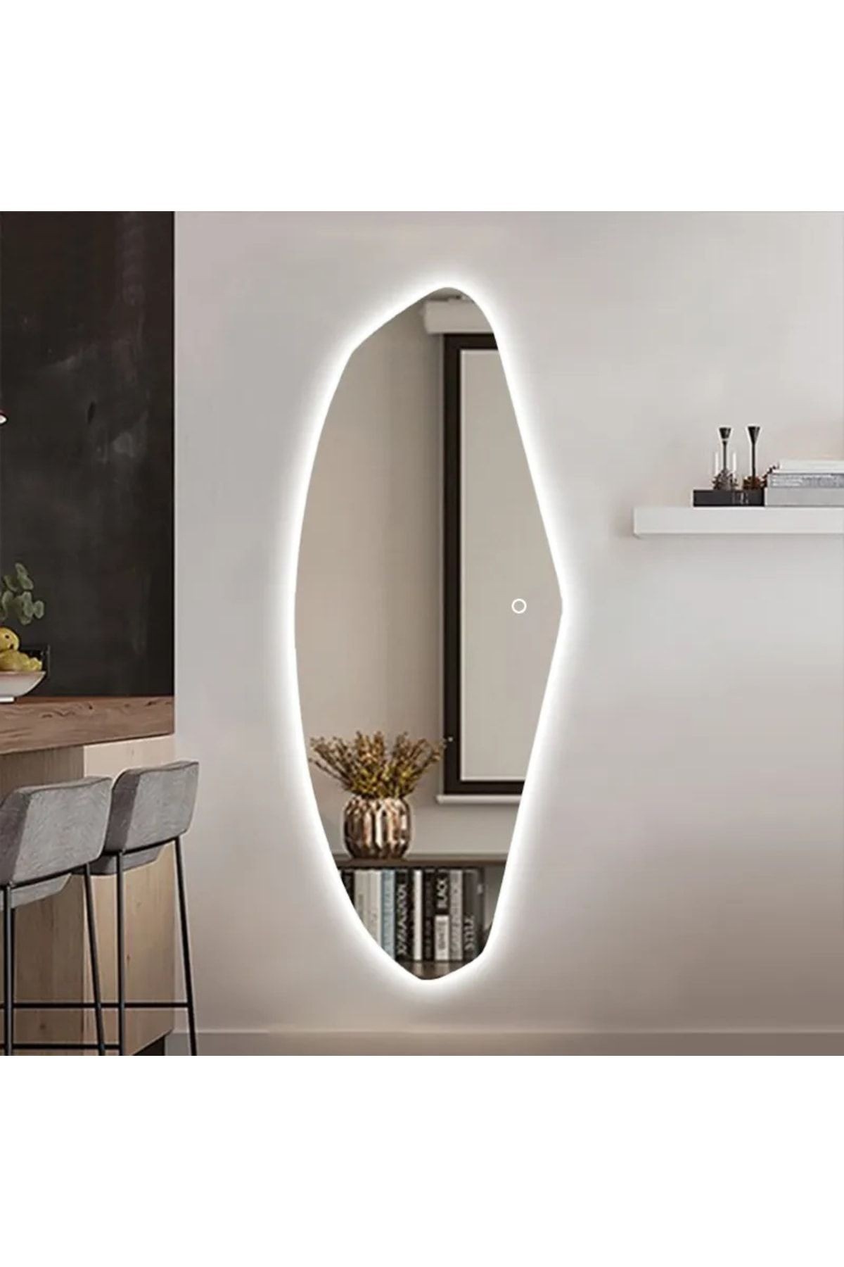 Boy Aynası Flora Saturn Dekoratif Boy Aynası Ledli Dokunmatik Gf-001
