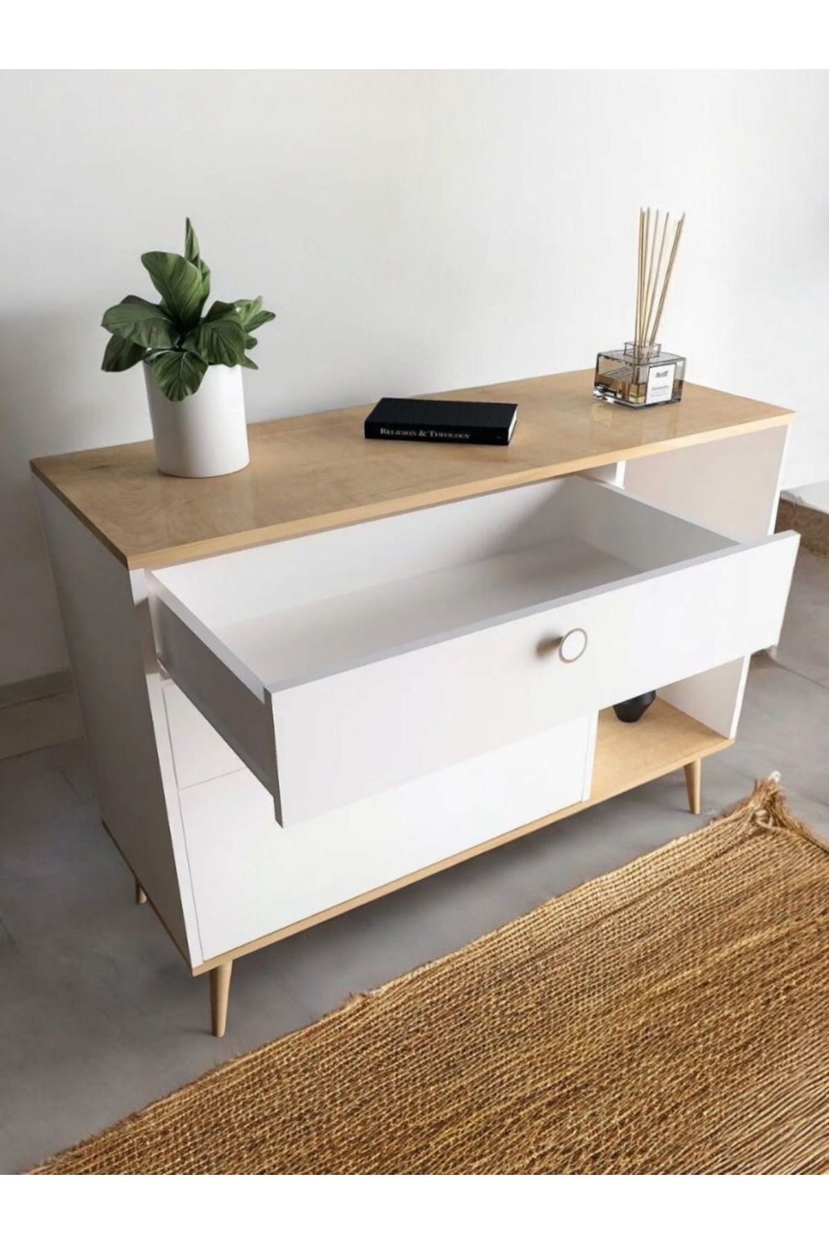 İtaly 120cm Şifonyer /Çekmeceli Raflı Şifonyer / Çok Amaçlı Dolap/ Konsol
