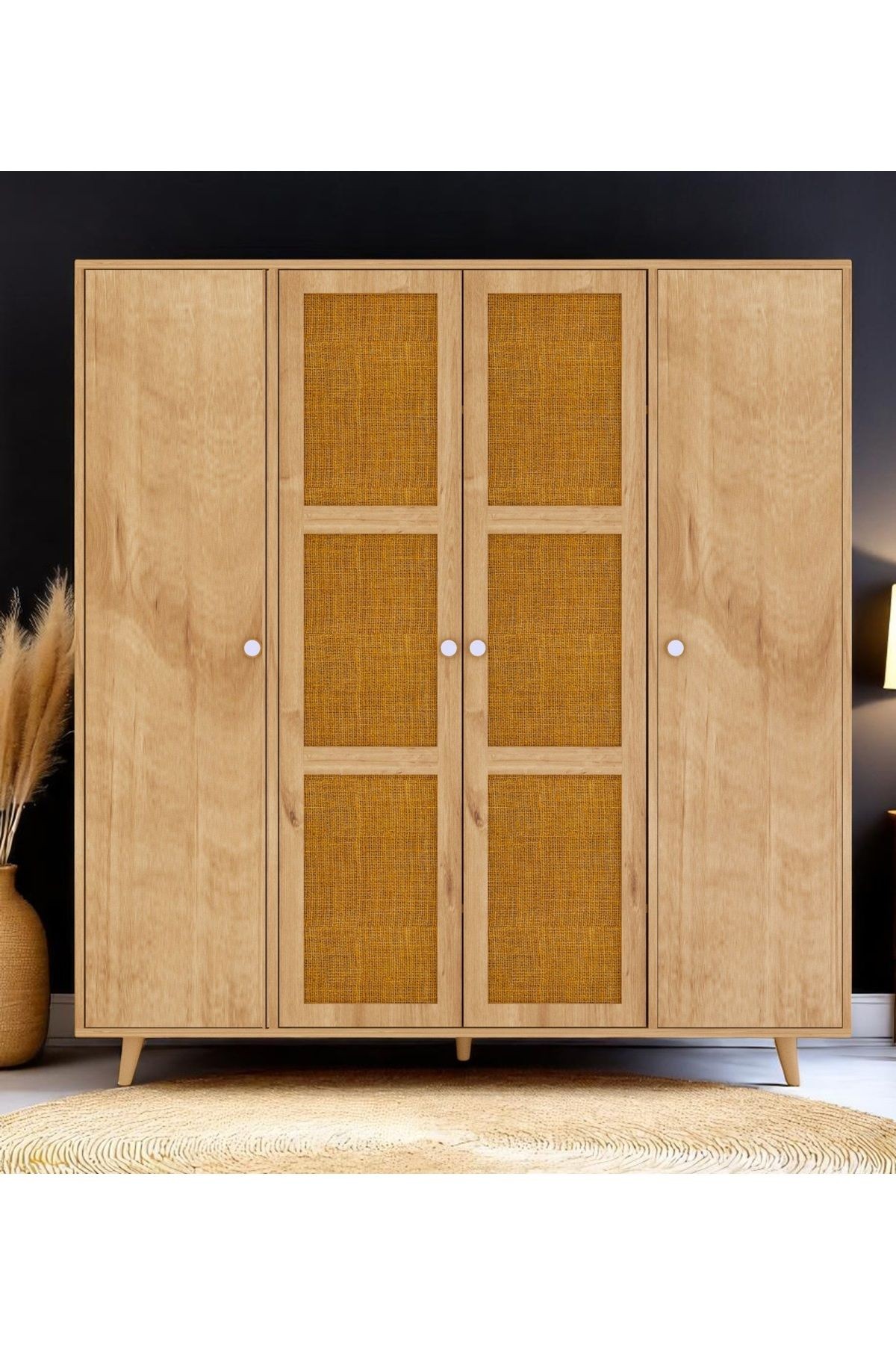Bali Bohem Jüt 4 Kapaklı Gardırop / Elbise Dolabı 160cm