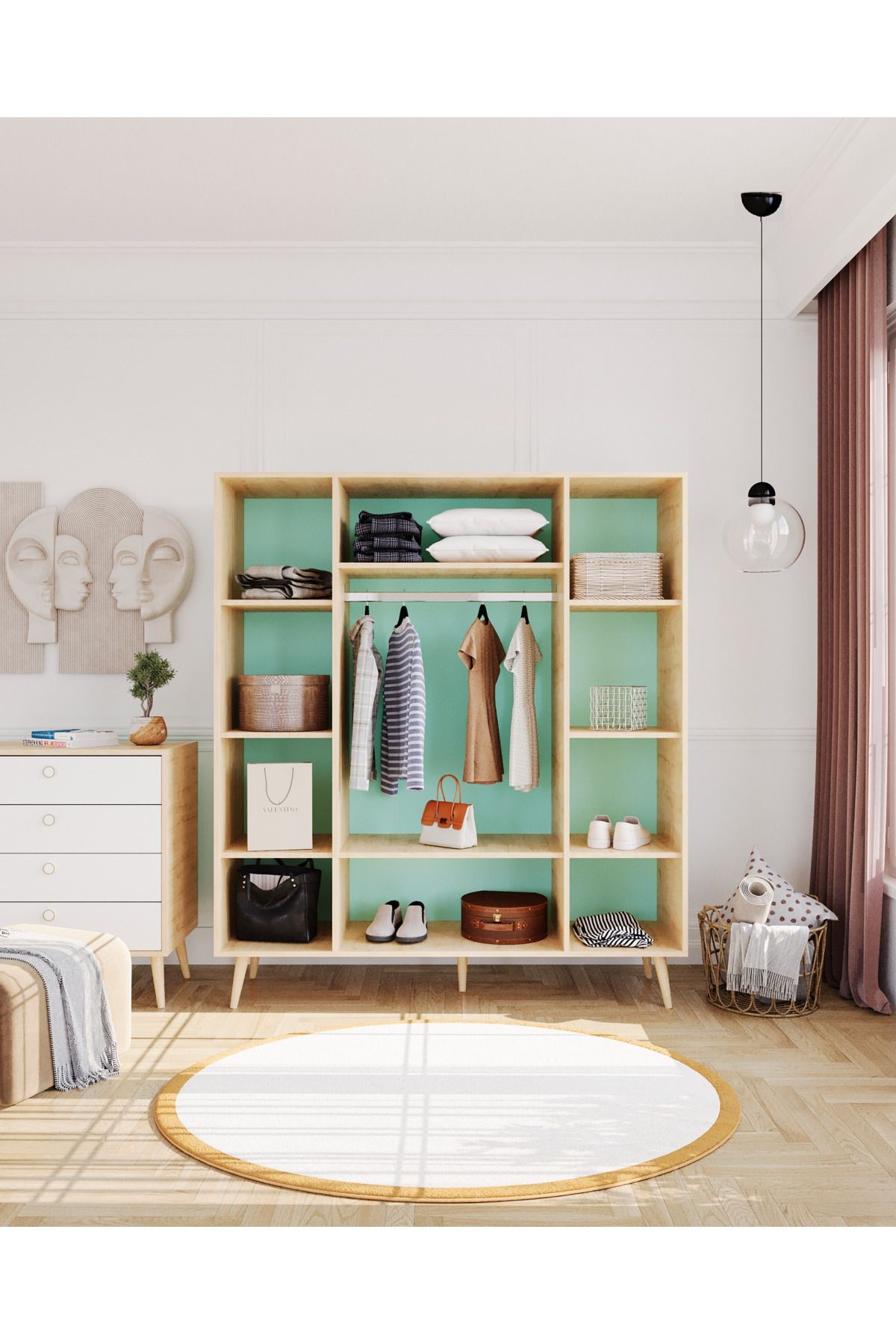 Milano Gardırop /elbise Dolabı Dört Kapaklı Dolap 160cm