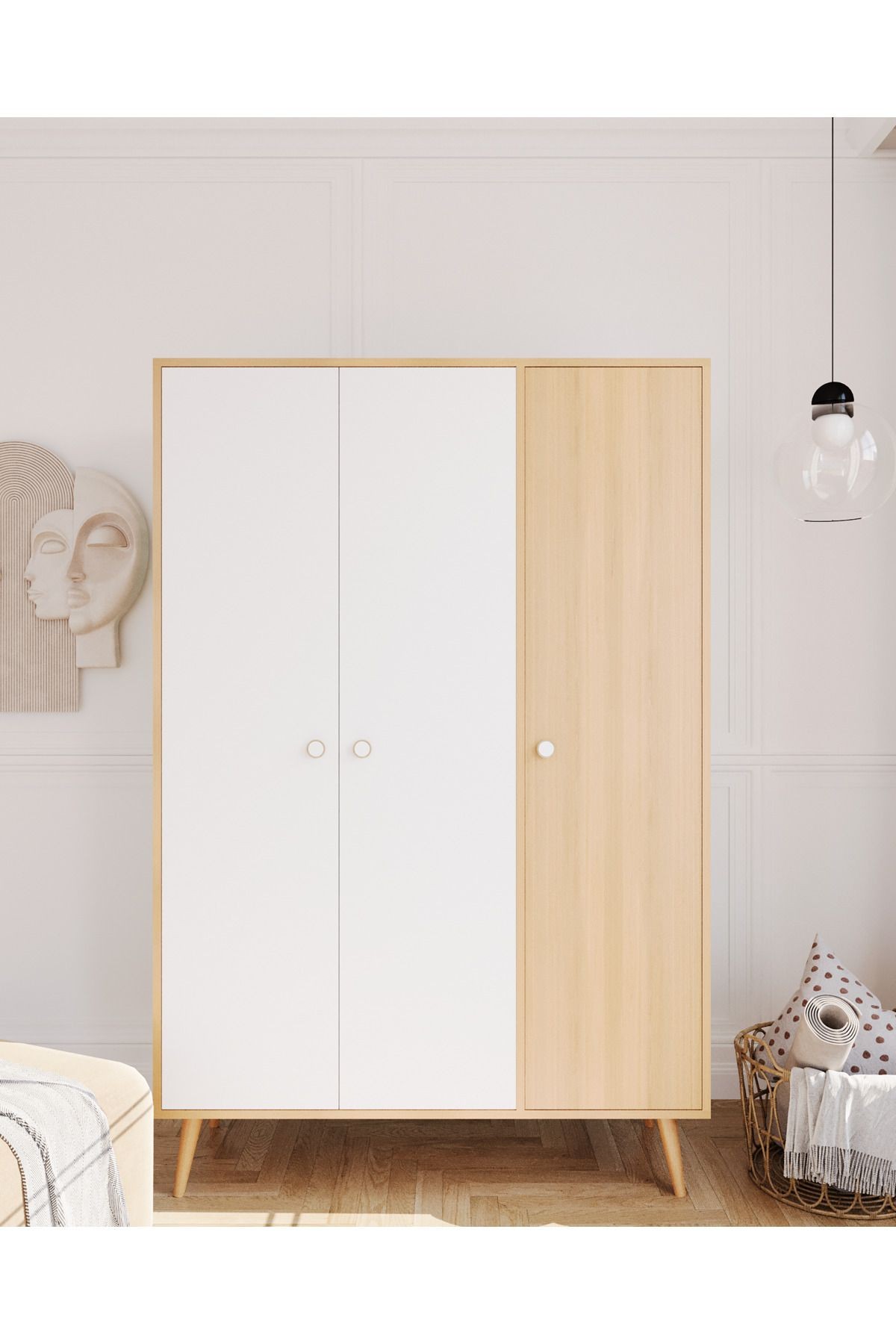 Milano Gardırop /Elbise Dolabı Üç Kapaklı  Dolap