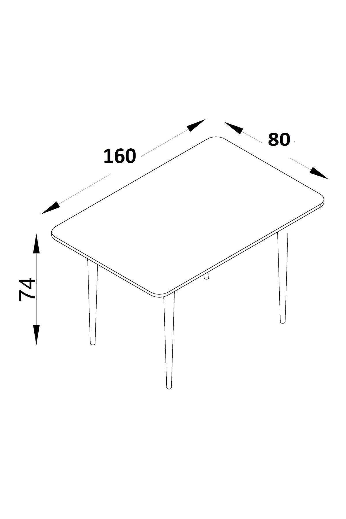 Bistro 160x80 Cm / Dikdörtgen Mutfak Masası / Mutfak Yemek Masası / Dikdörtgen Masa / Beyaz