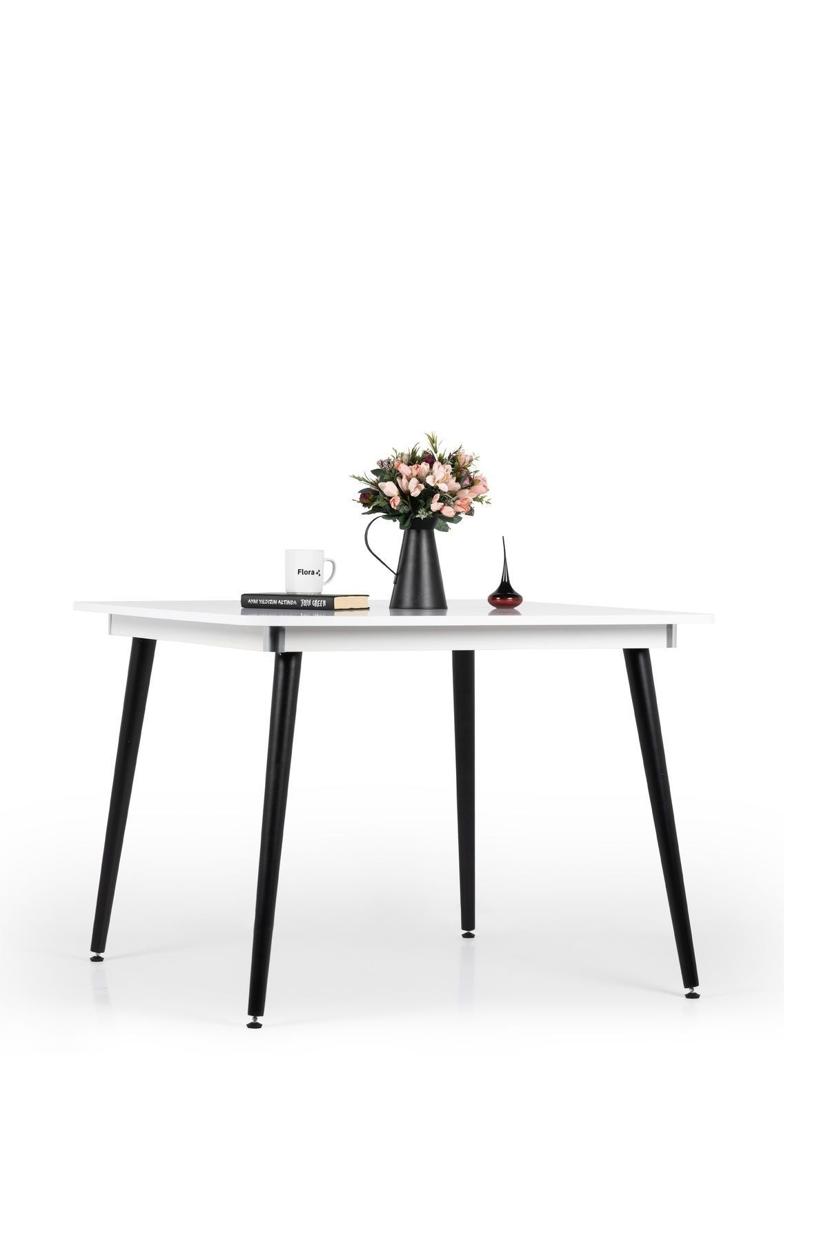 Bistro 90x90cm Kare Mutfak Masası / Yemek Masası / Ahşap Yemek Masası / Beyaz