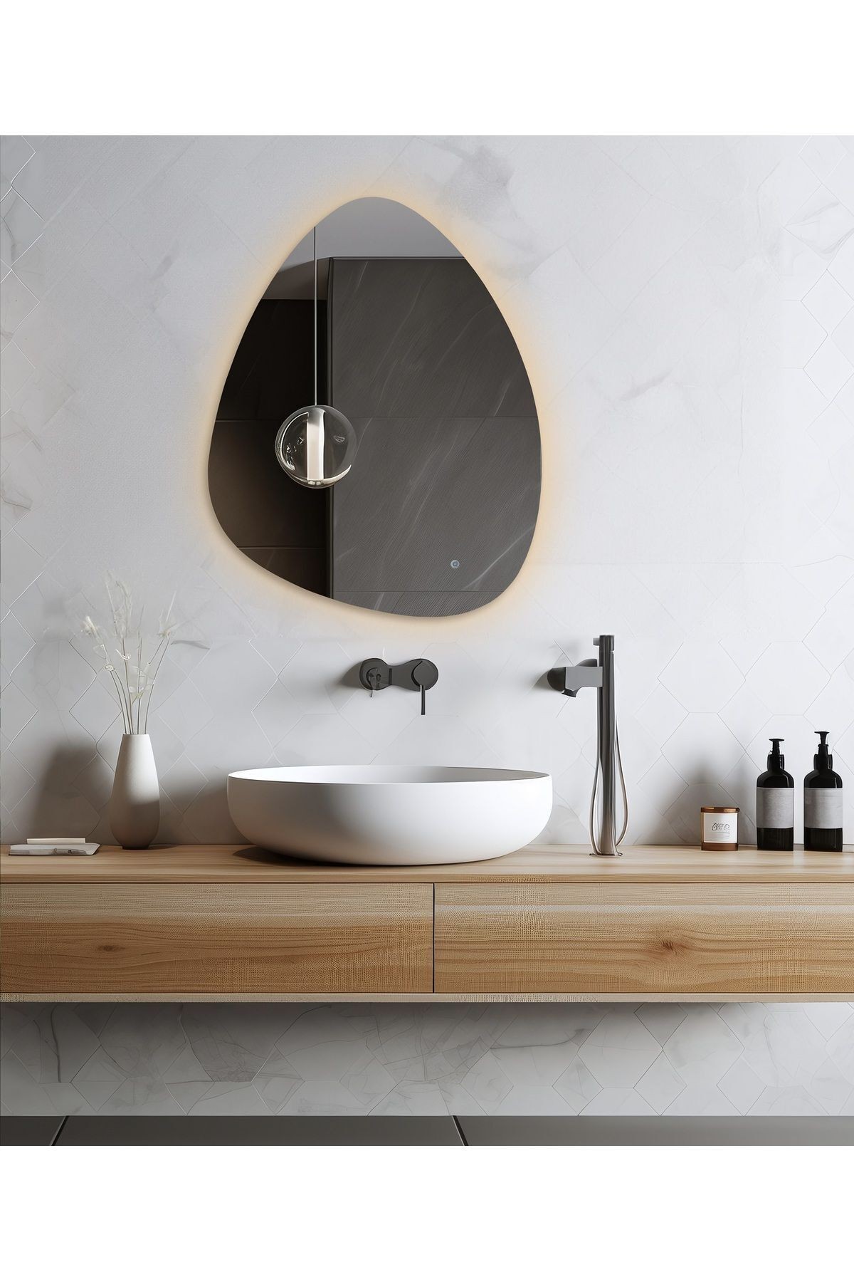 Flora Suen / Ledli Banyo Aynası / Lavabo Aynası / Ledli Dokunmatik Ayna / Ledli Banyo Aynası