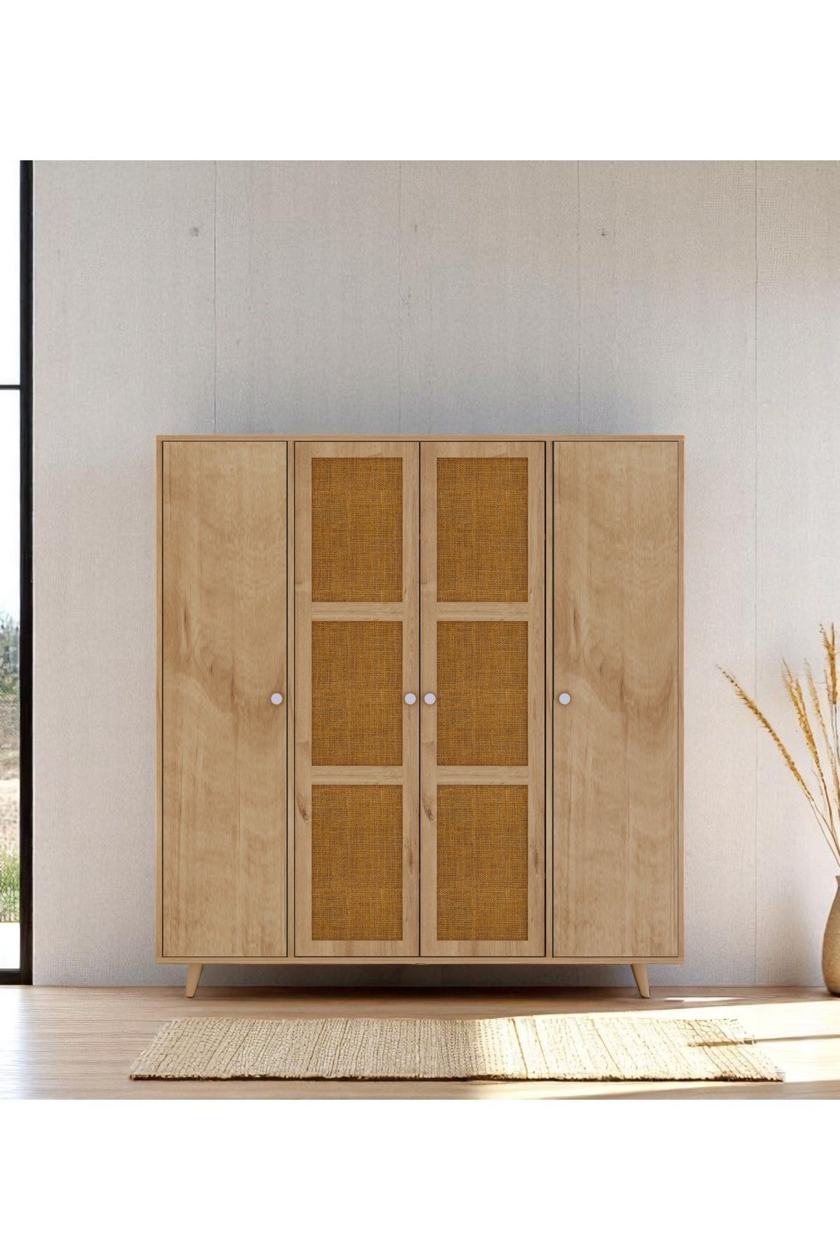 Bali Bohem Jüt 4 Kapaklı Gardırop / Elbise Dolabı 160cm
