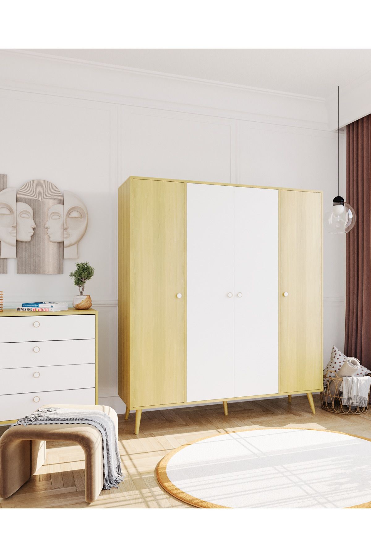 Milano Gardırop /elbise Dolabı Dört Kapaklı Dolap 160cm