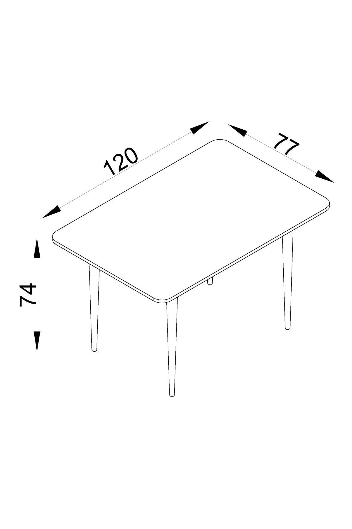Bistro 120x77 Cm / Dikdörtgen Mutfak Masası / Mutfak Yemek Masası / Dikdörtgen Masa / Meşe