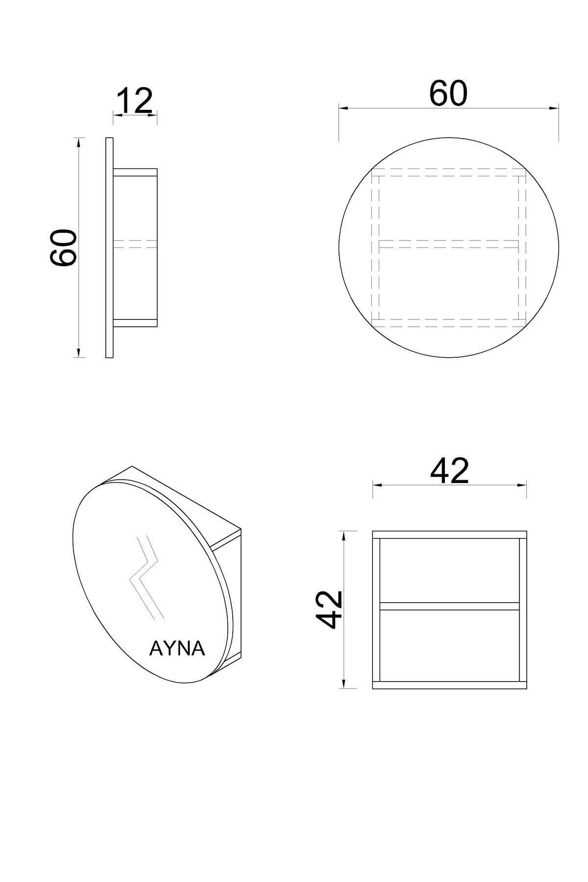 Fulya Aynalı Banyo Dolabı /banyo Dolabı Aynalı / Lavabo Üstü Dolap / (BEYAZ) 60cm