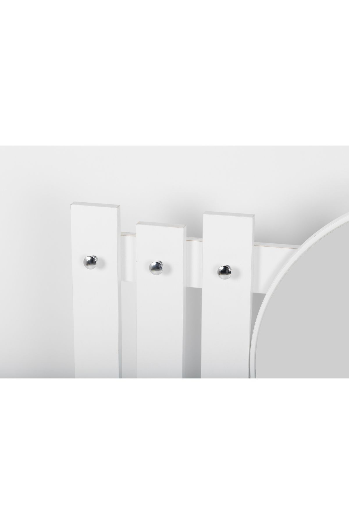 Elbise Askısı / Aynalı Askı / Dekoratif Askılık / Portmanto /duvar Askılık /flora Delphı (BEYAZ)