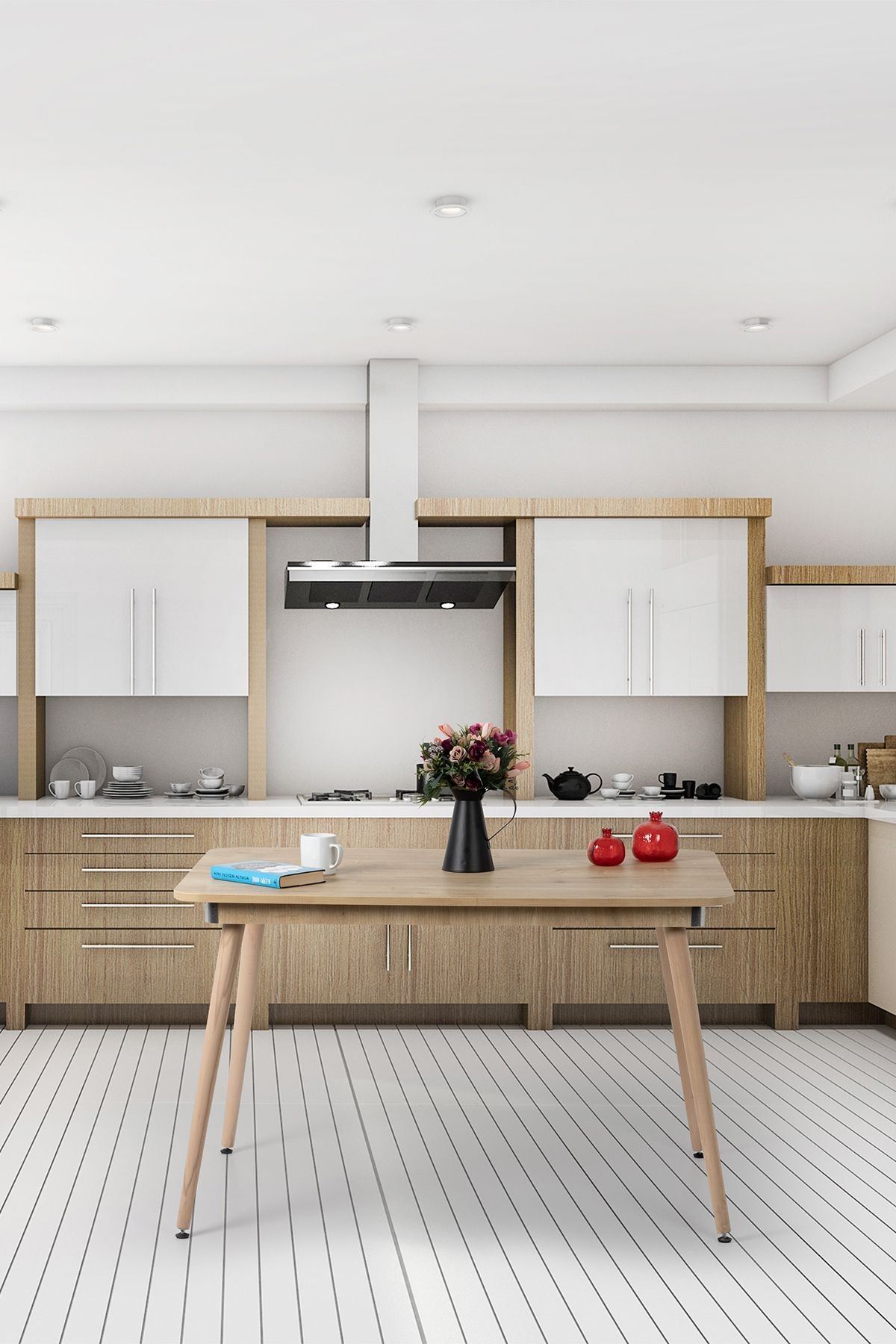 Bistro 120x77 Cm / Dikdörtgen Mutfak Masası / Mutfak Yemek Masası / Dikdörtgen Masa / Meşe